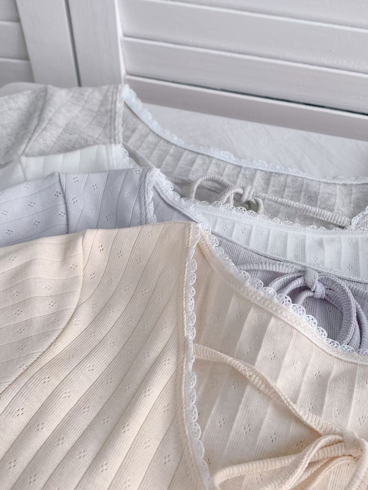 HELLO MILK TEE- 86221 綁帶上衣