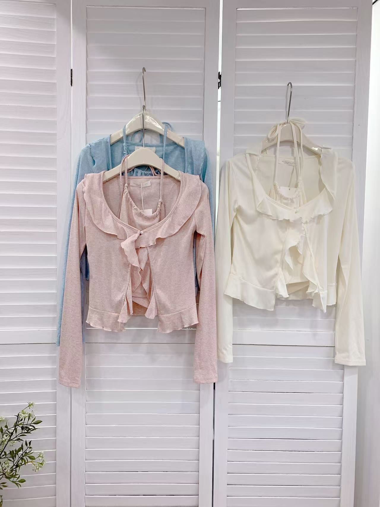 HELLO MILK TEE- 86137 圓領套裝