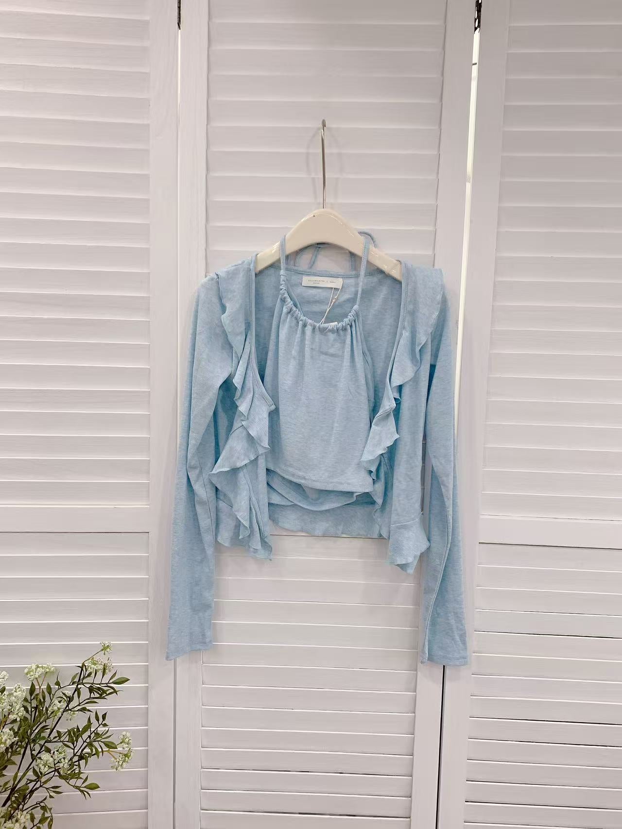 HELLO MILK TEE- 86137 圓領套裝