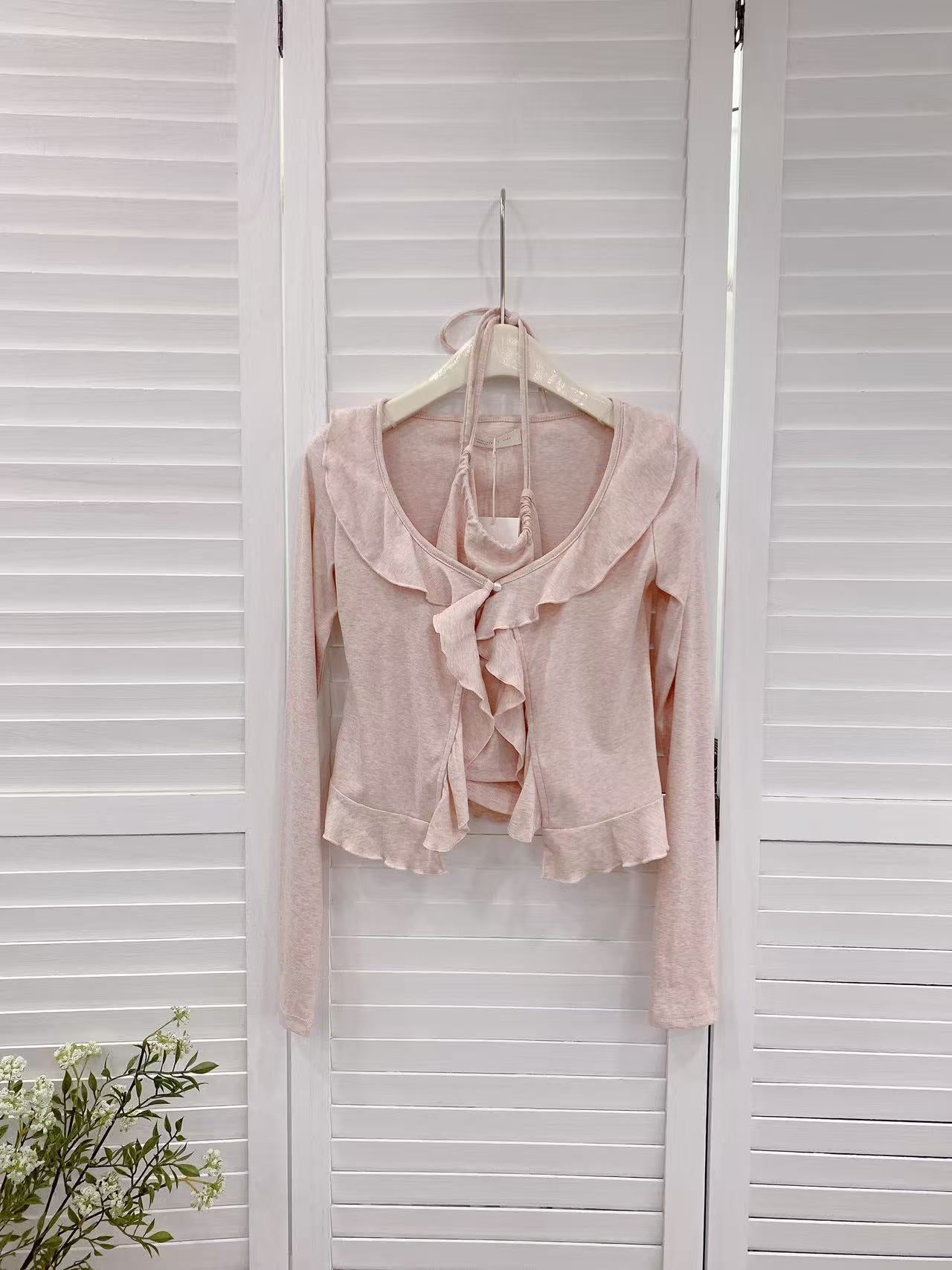 HELLO MILK TEE- 86137 圓領套裝