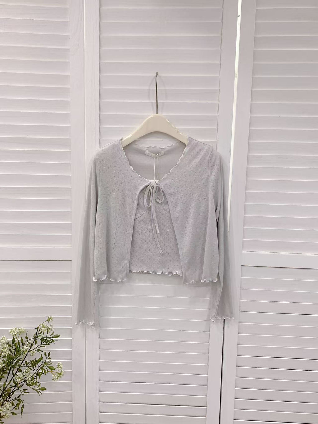 HELLO MILK TEE- 86211 系帶2件式上衣