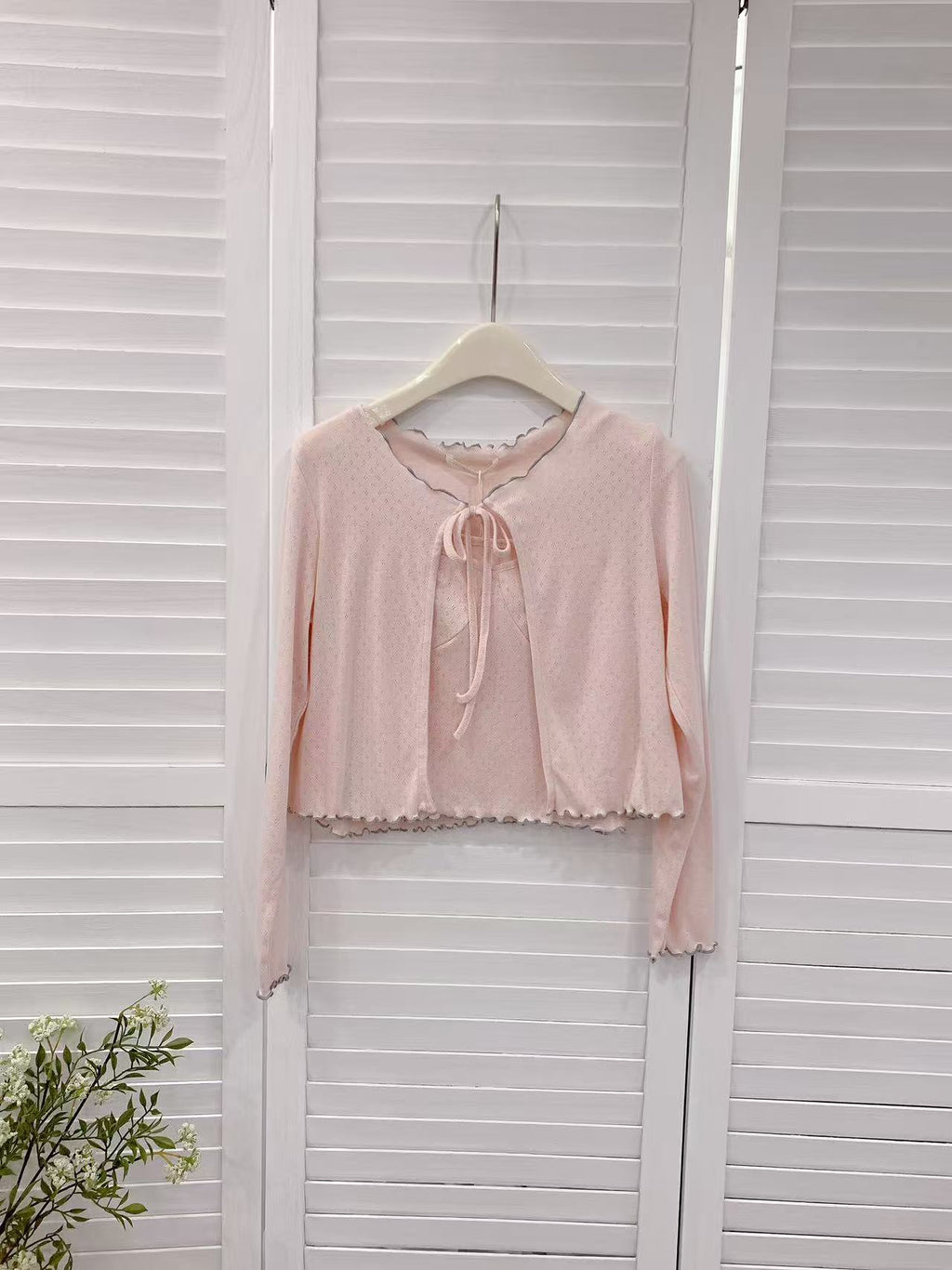 HELLO MILK TEE- 86211 系帶2件式上衣