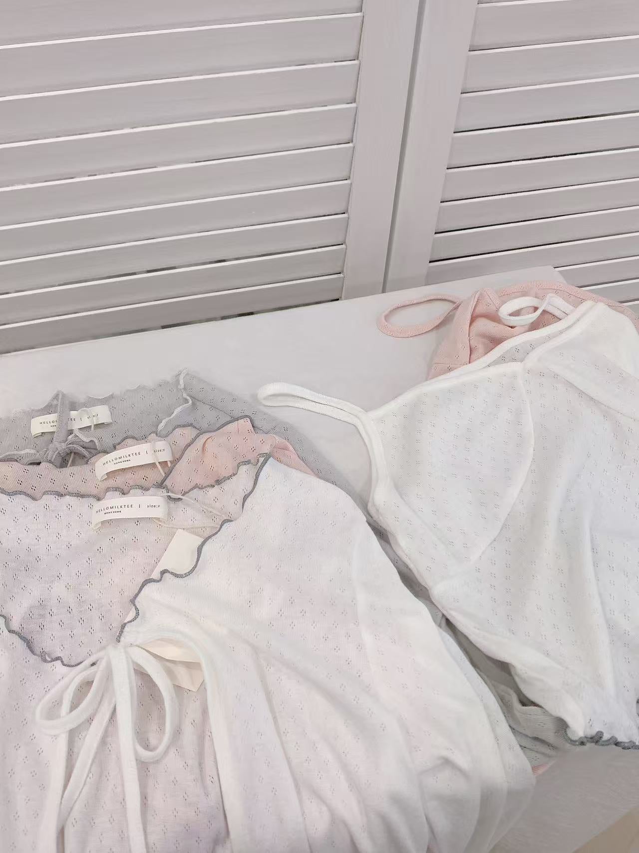 HELLO MILK TEE- 86211 系帶套裝