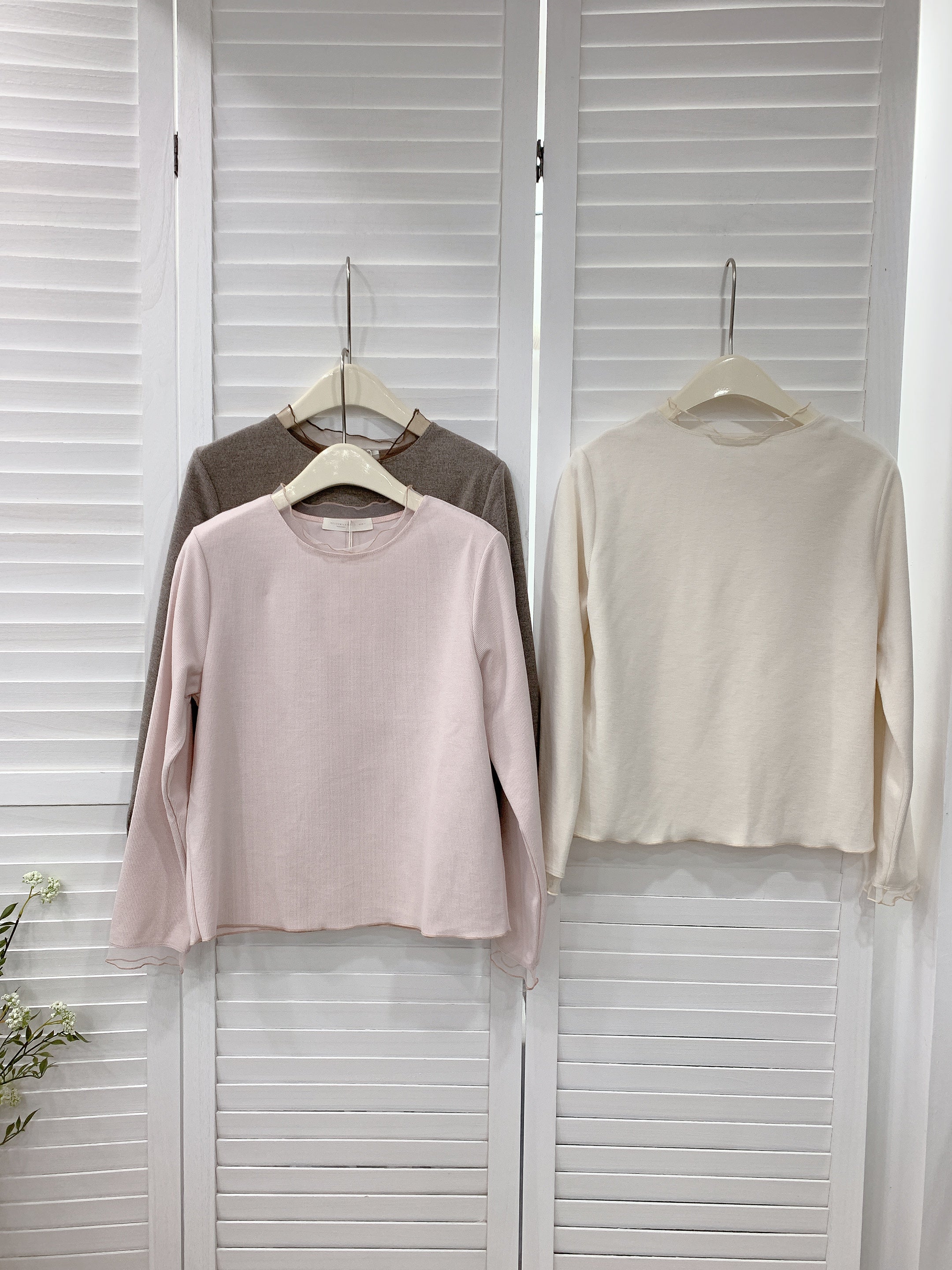 HELLO MILK TEE- 85998  純色上衣