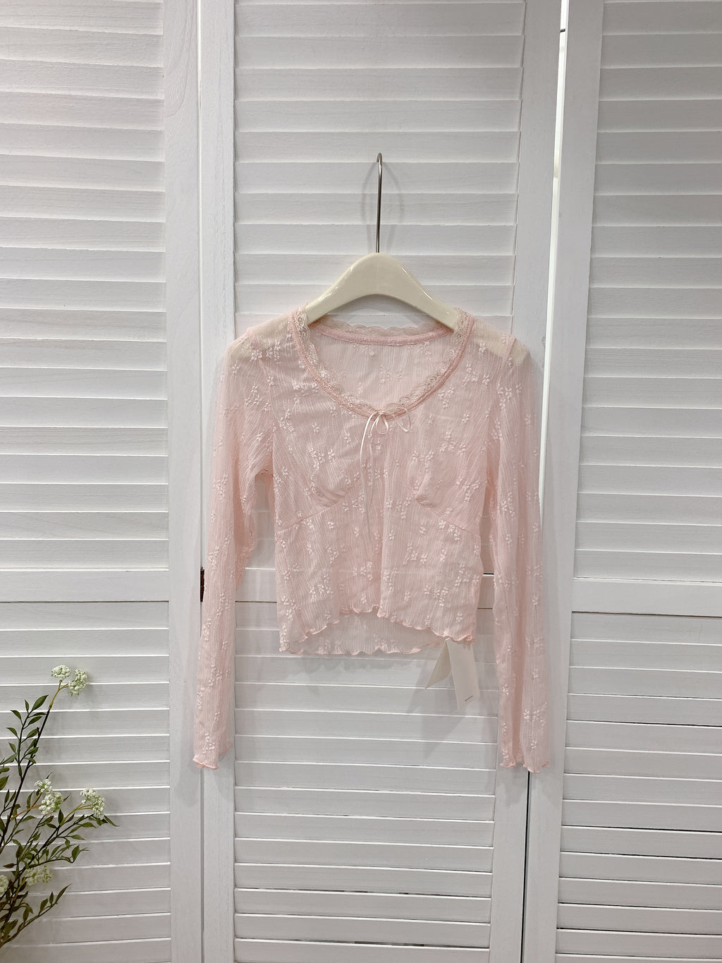 HELLO MILK TEE- 86220 蕾絲上衣