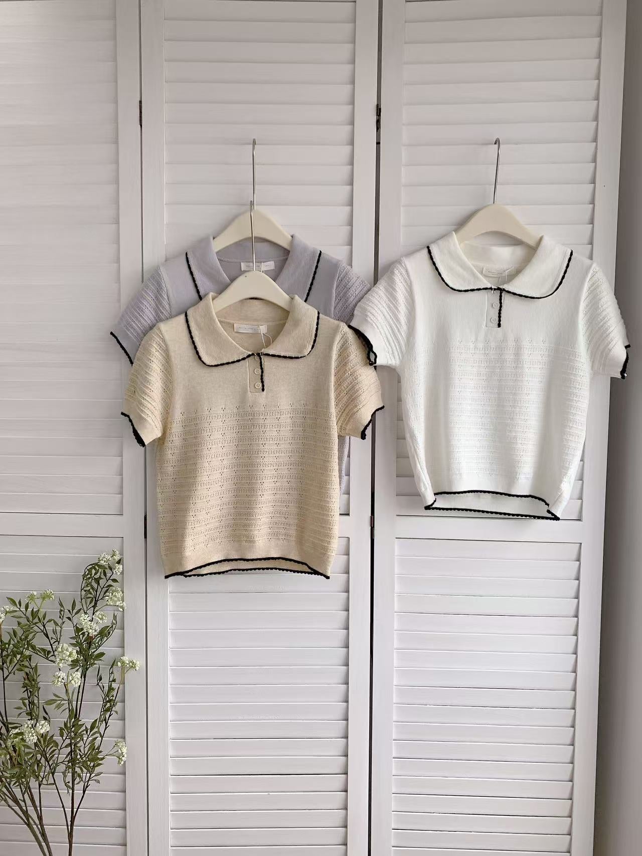 HELLO MILK TEE- 86182 翻領短袖