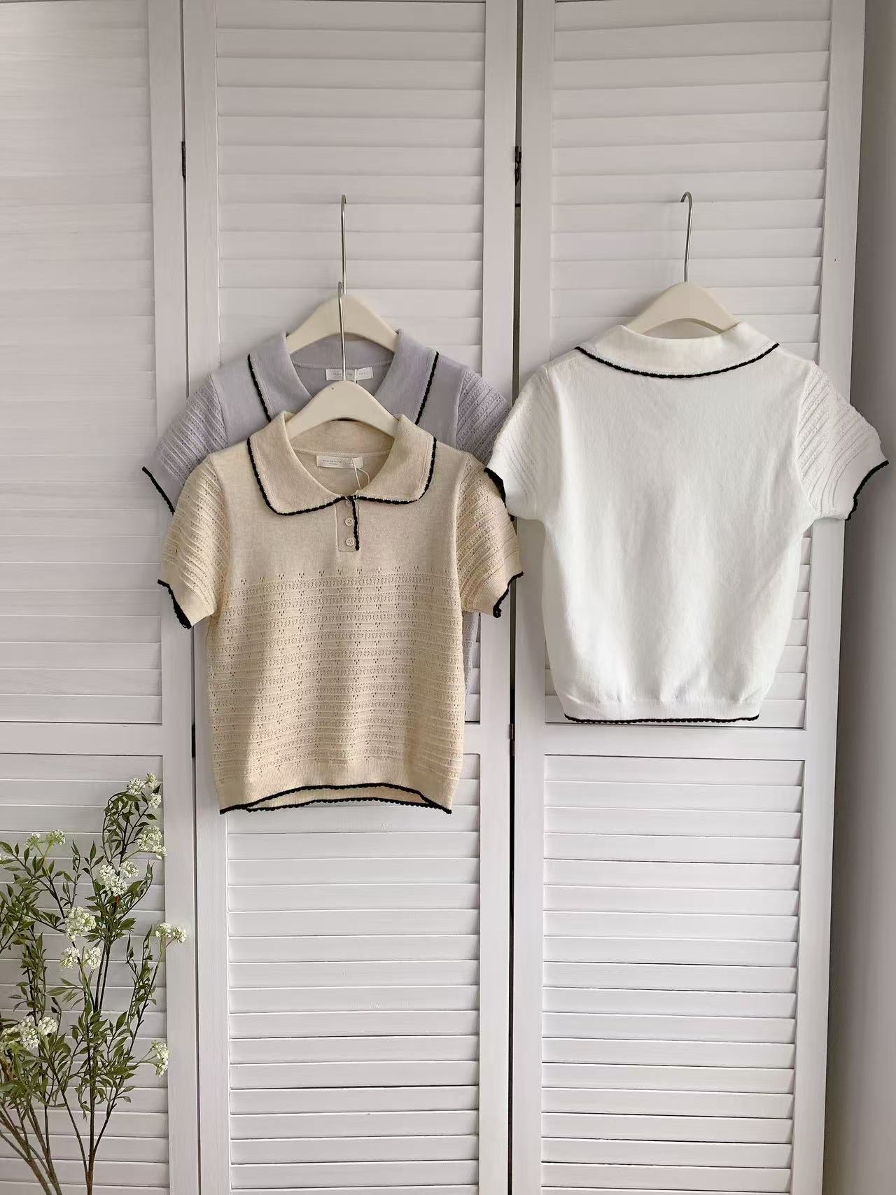 HELLO MILK TEE- 86182 翻領短袖