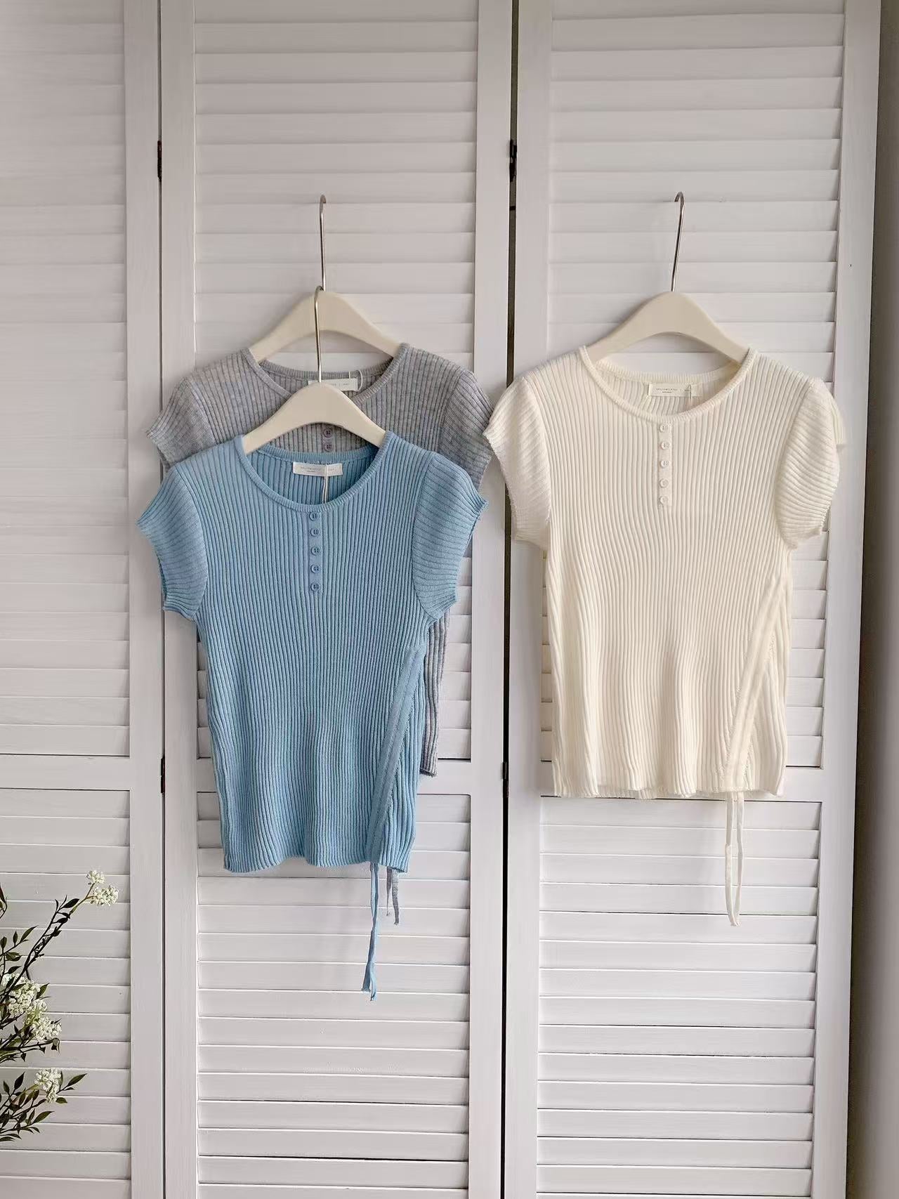 HELLO MILK TEE- 86184 抽繩小衫