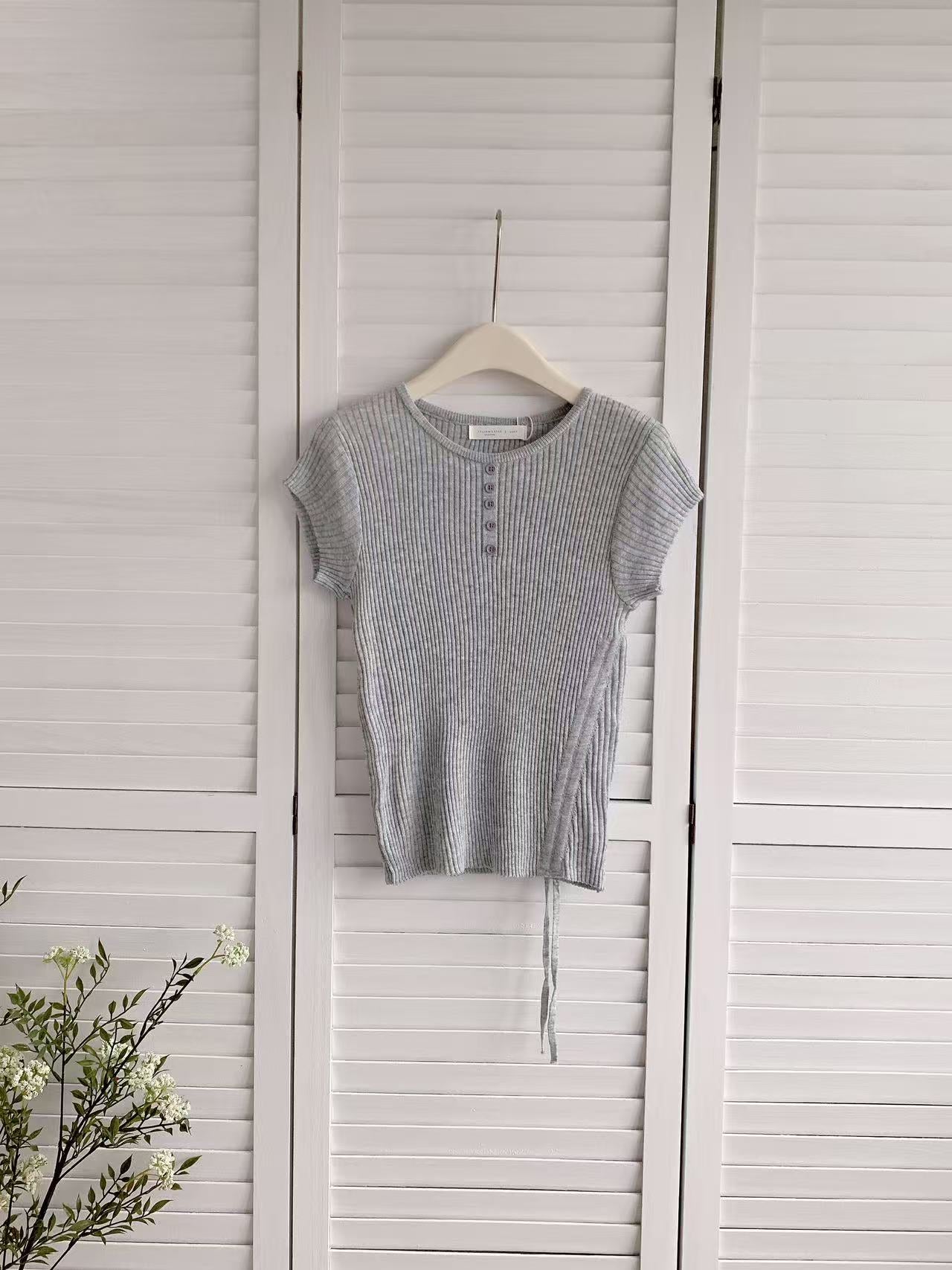 HELLO MILK TEE- 86184 抽繩小衫