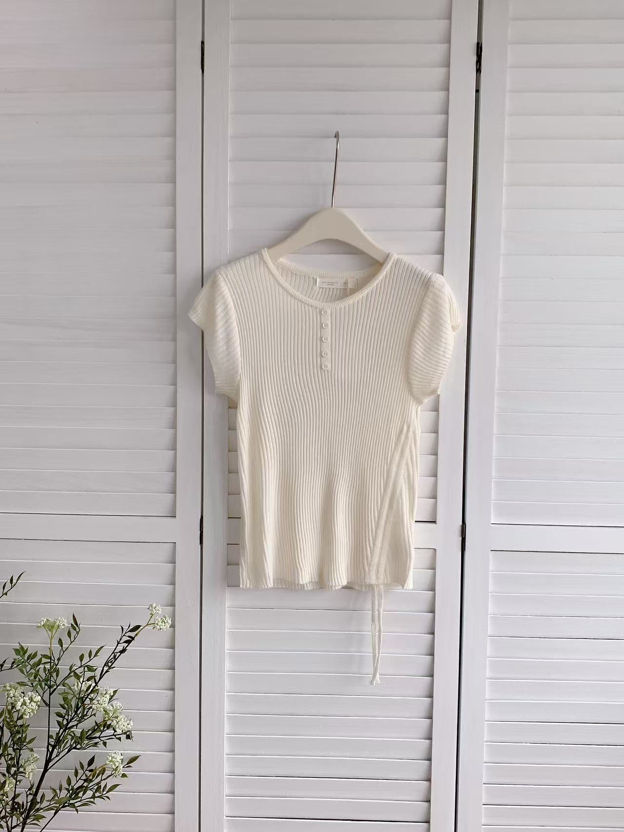 HELLO MILK TEE- 86184 抽繩小衫