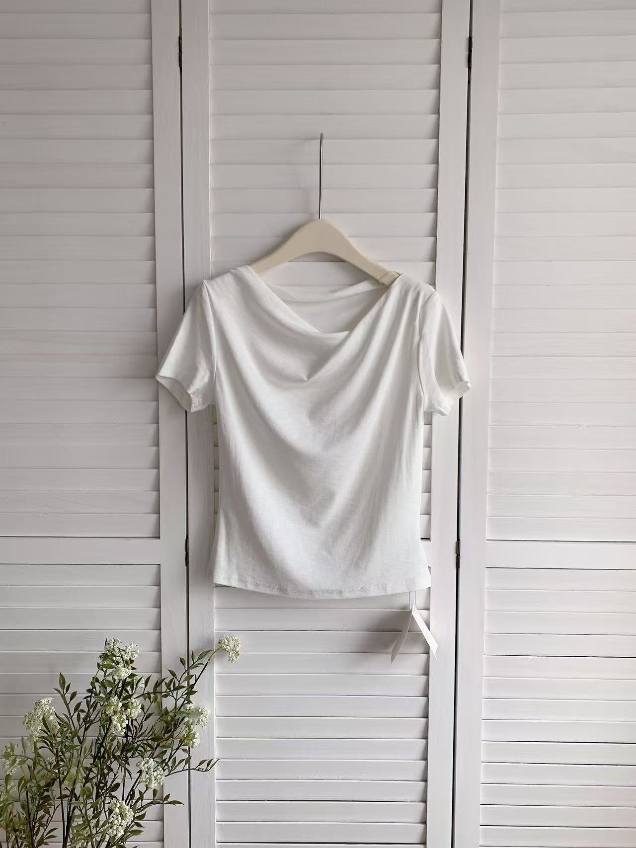 HELLO MILK TEE- 86248 蕩領上衣