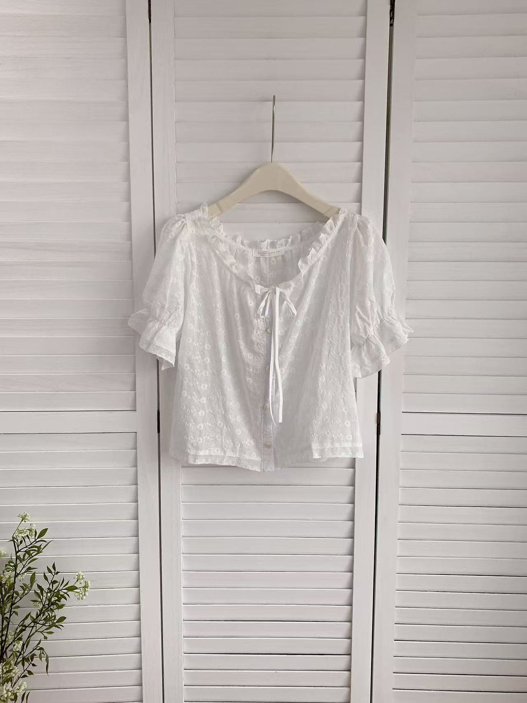 HELLO MILK TEE- 86241 提花小衫