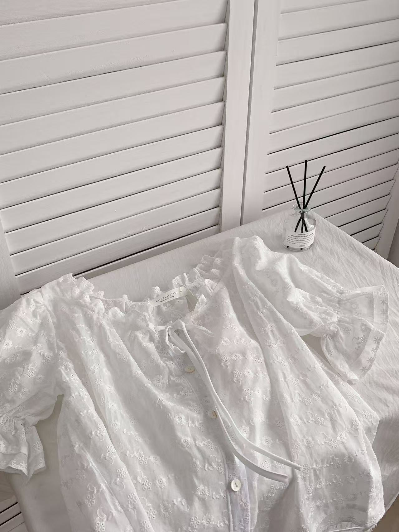 HELLO MILK TEE- 86241 提花小衫