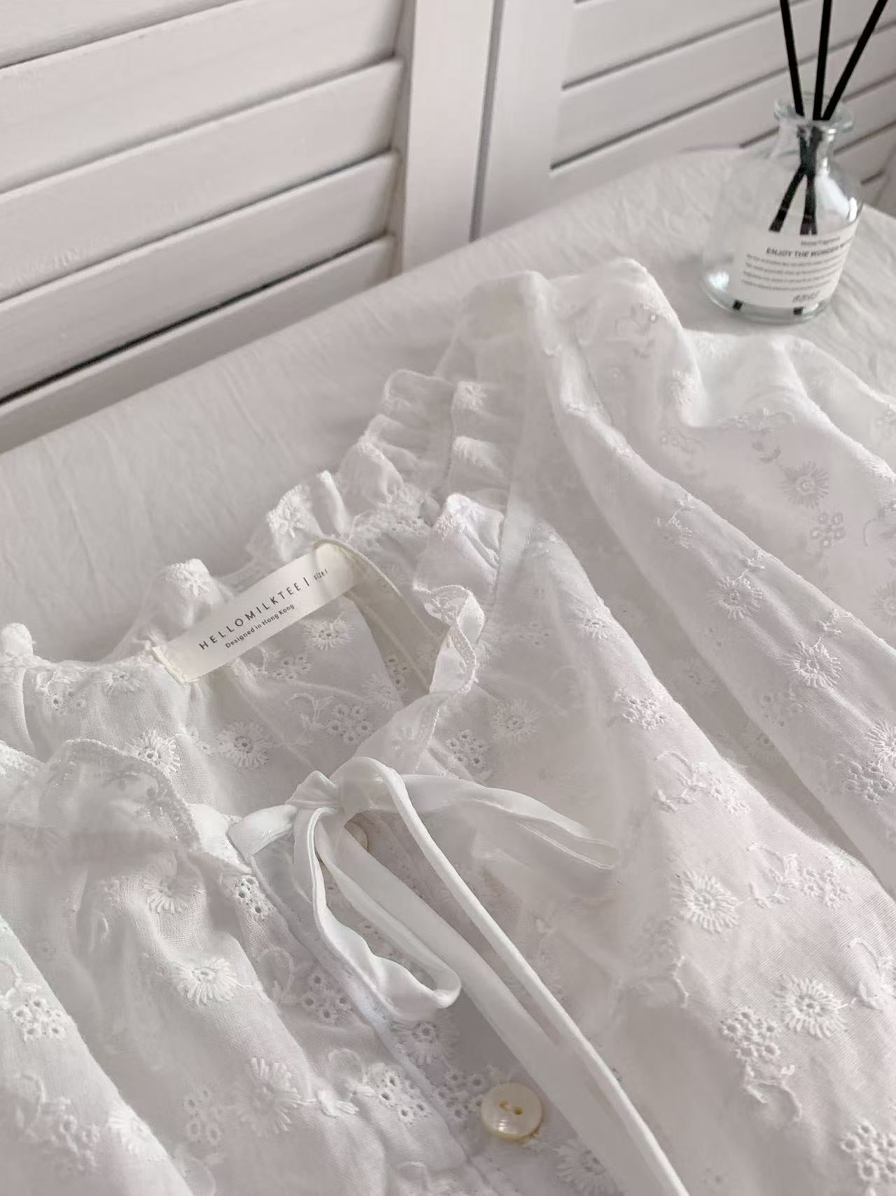 HELLO MILK TEE- 86241 提花小衫