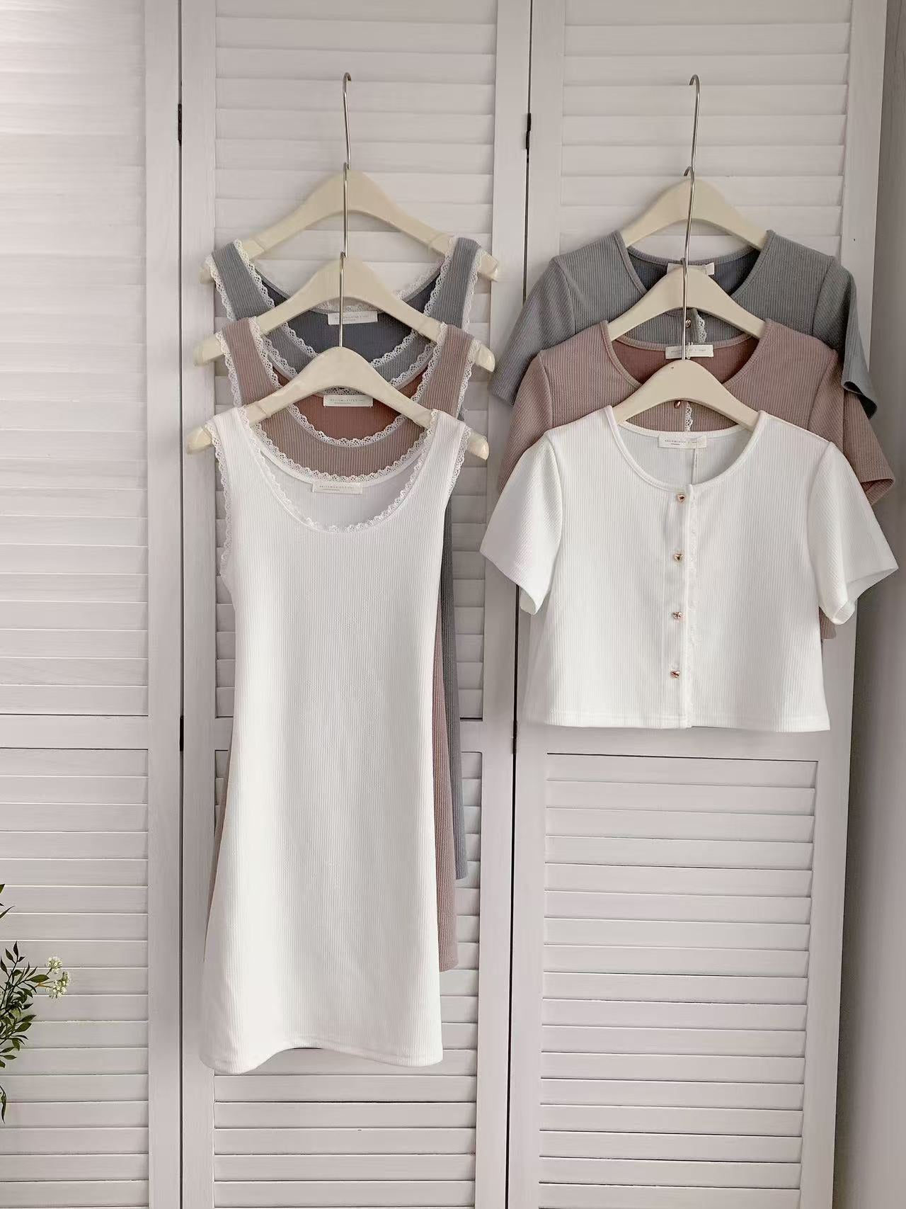 HELLO MILK TEE- 86230 韓系套裝