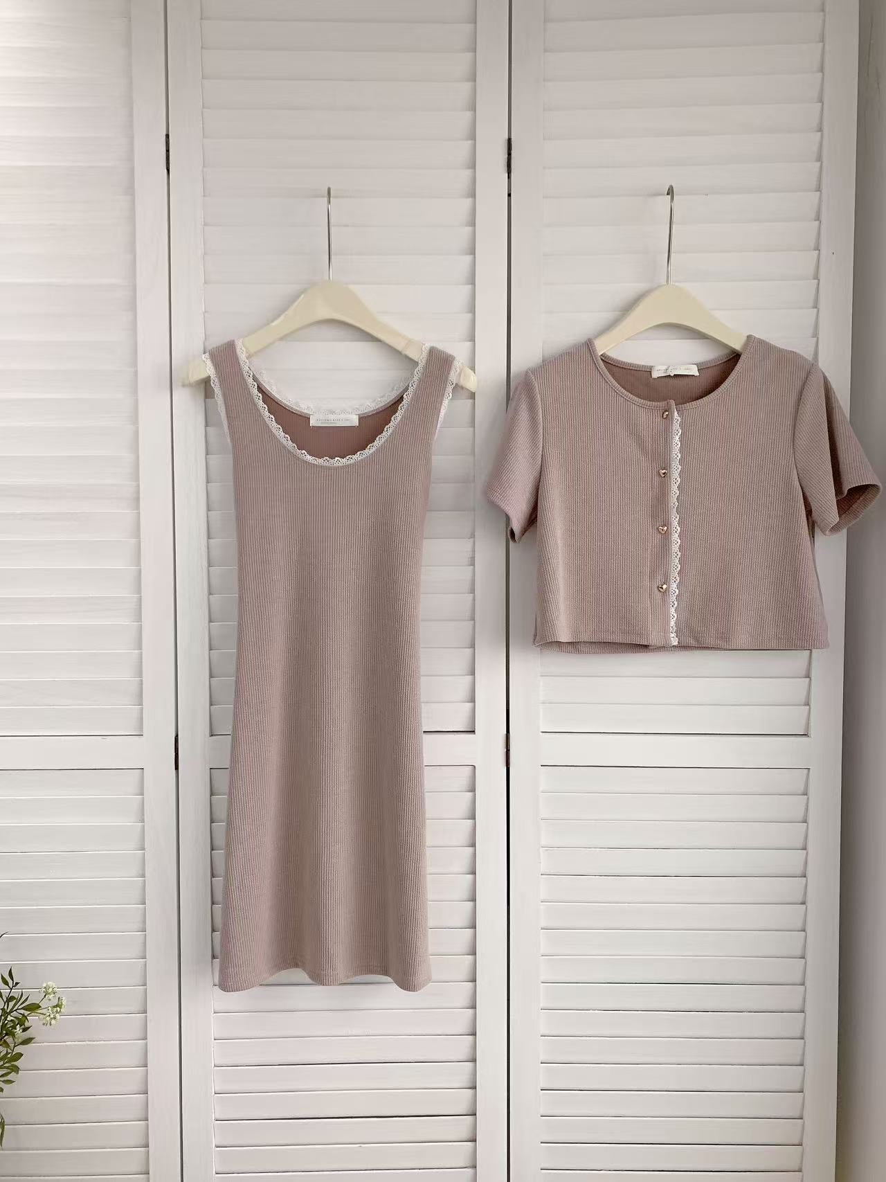 HELLO MILK TEE- 86230 韓系套裝