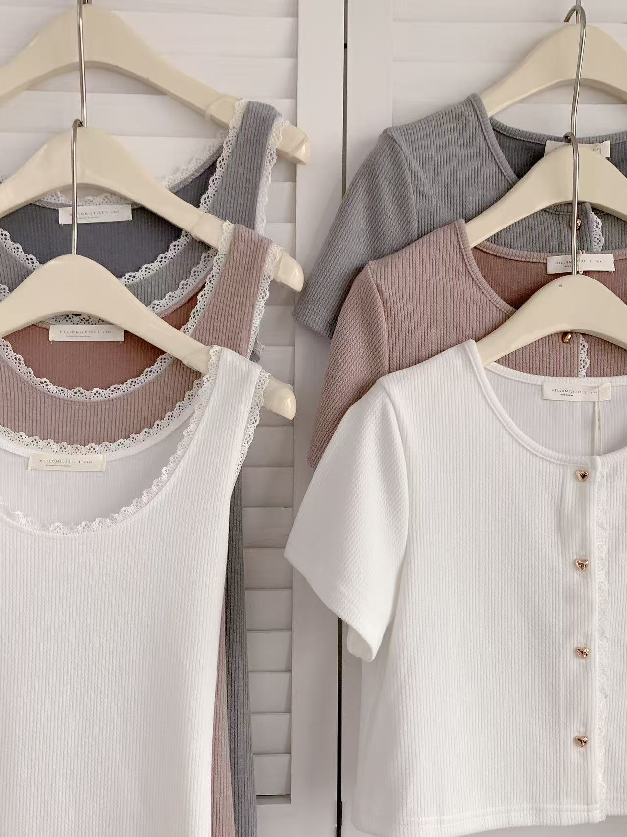 HELLO MILK TEE- 86230 韓系套裝