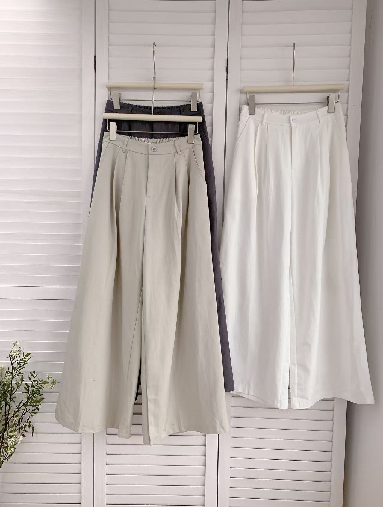 HELLO MILK TEE- 86251 質感闊腿褲