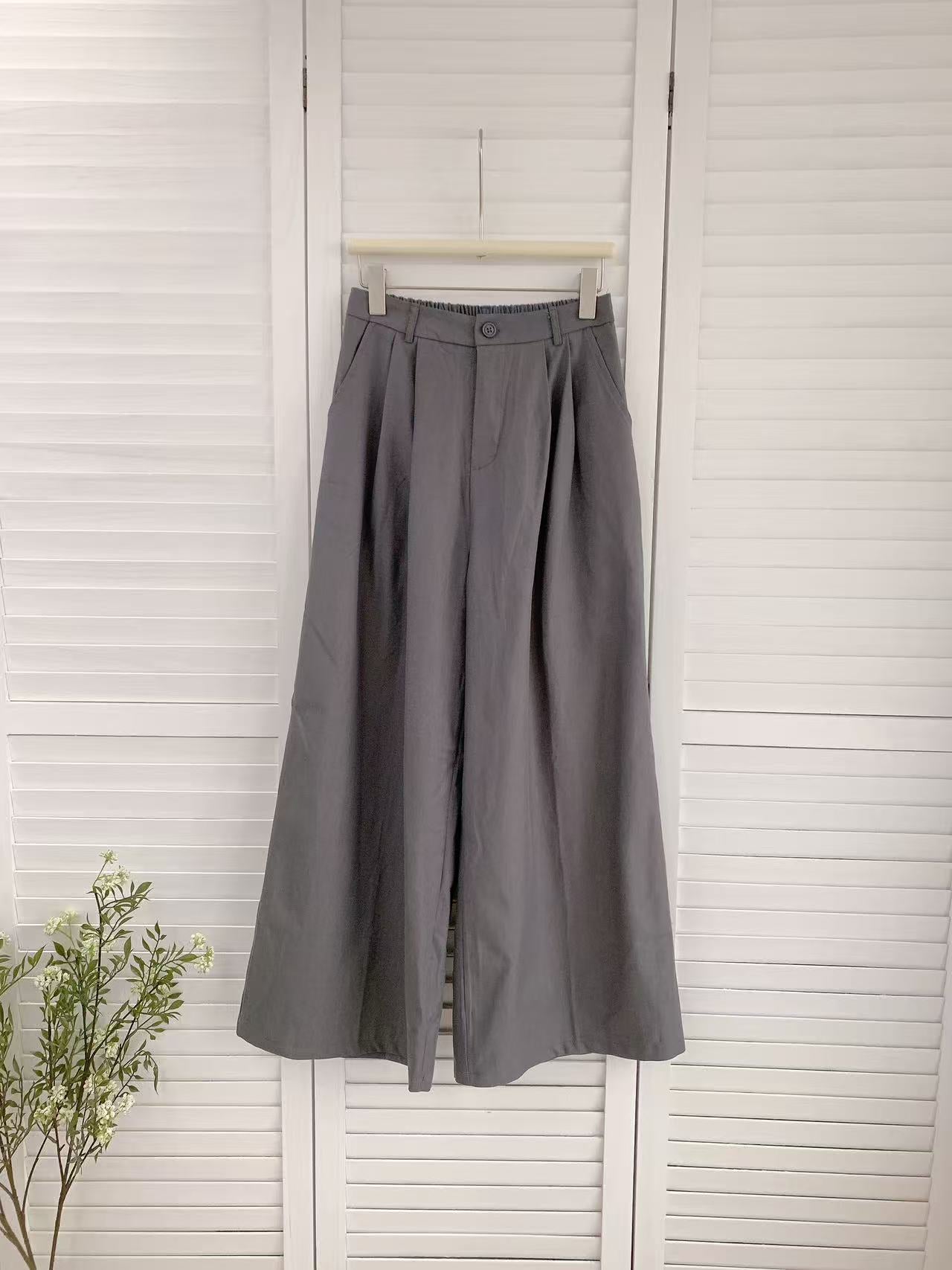 HELLO MILK TEE- 86251 質感闊腿褲