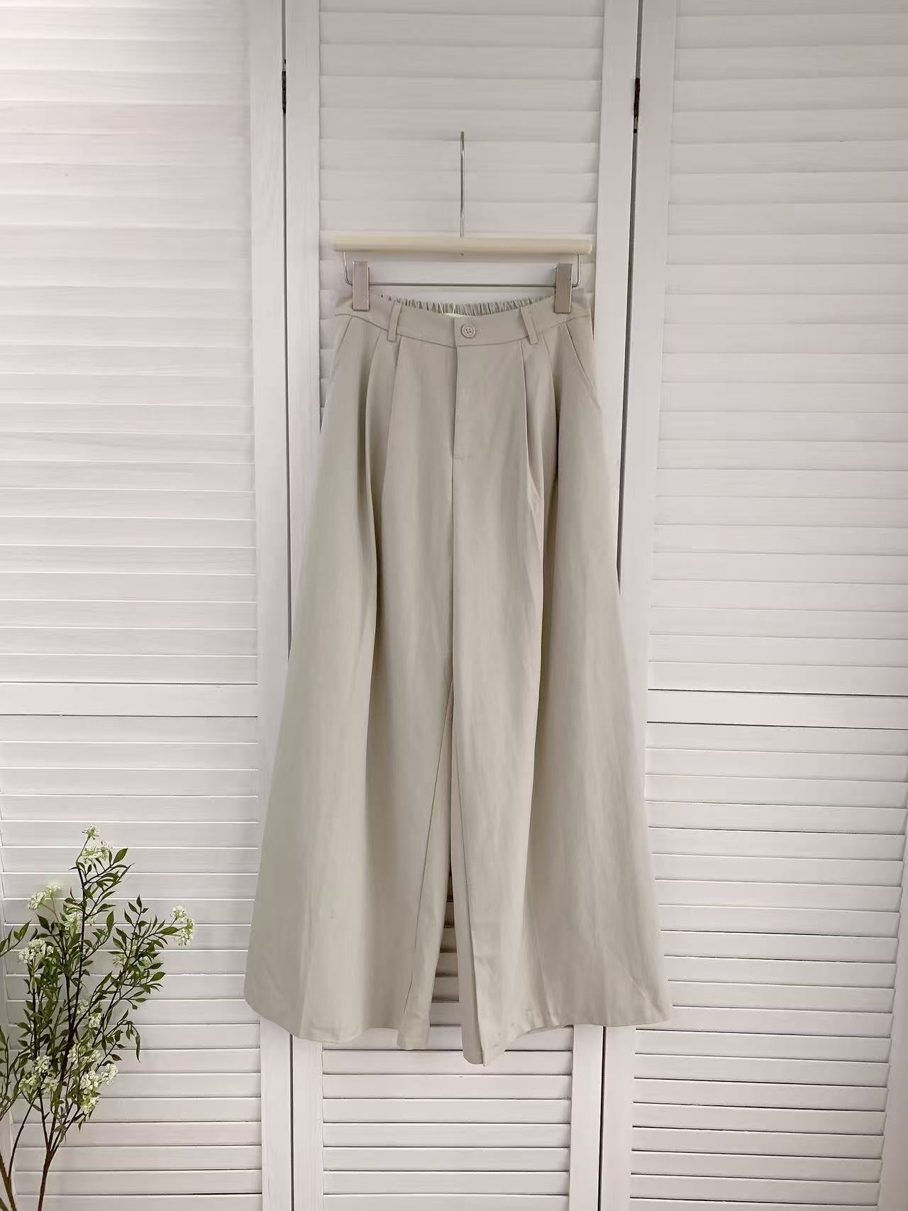 HELLO MILK TEE- 86251 質感闊腿褲