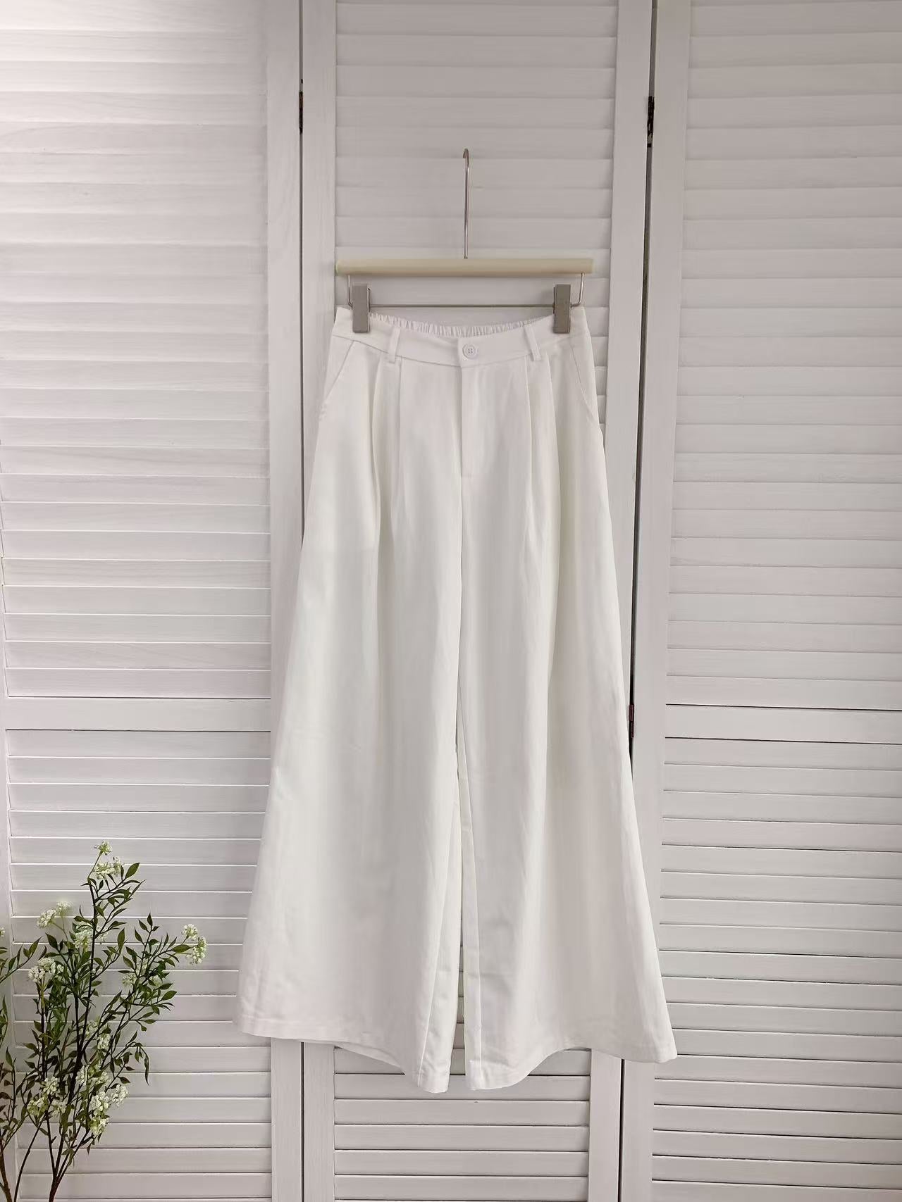 HELLO MILK TEE- 86251 質感闊腿褲