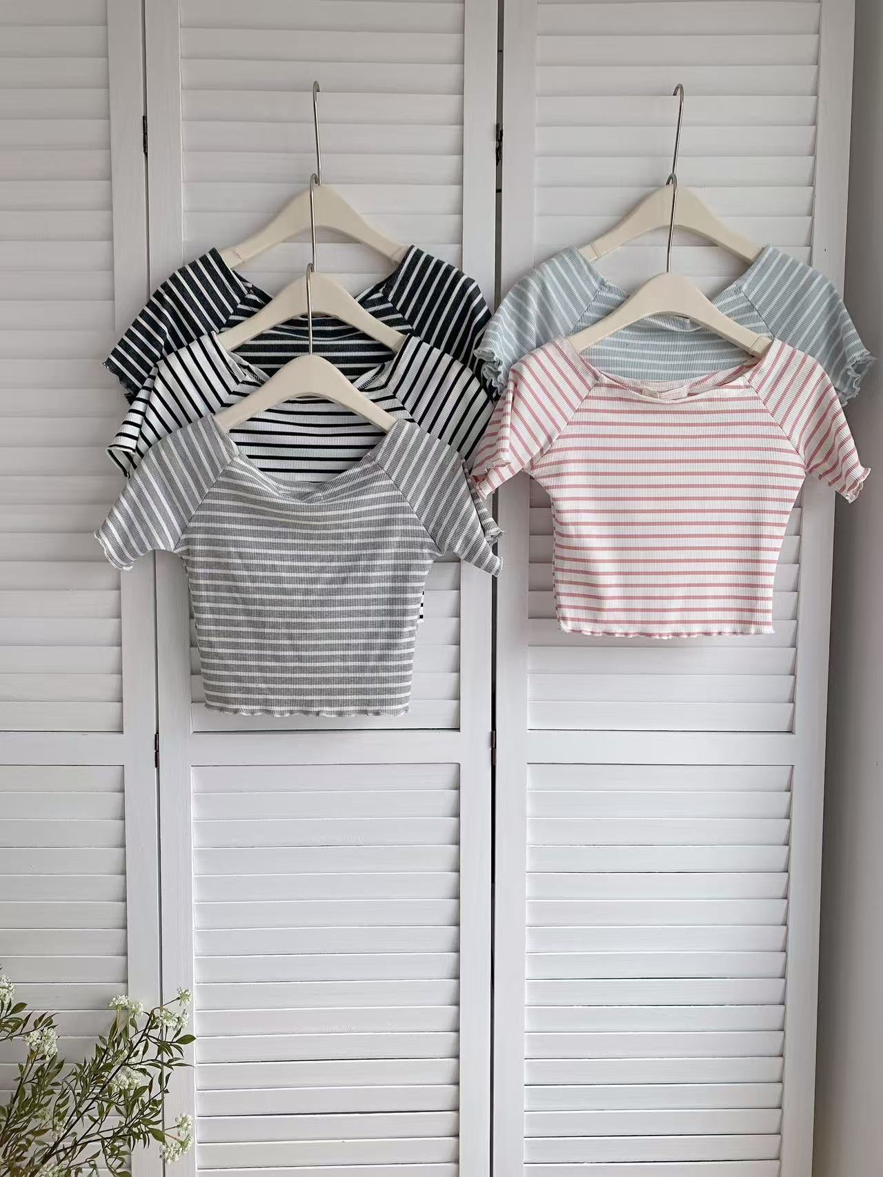 HELLO MILK TEE- 86244 條紋上衣