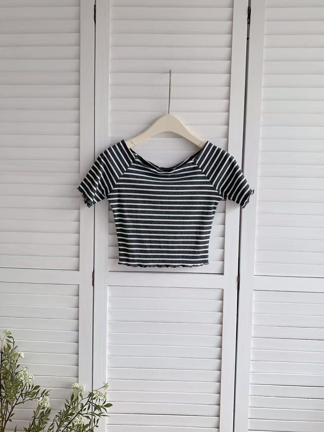 HELLO MILK TEE- 86244 條紋上衣