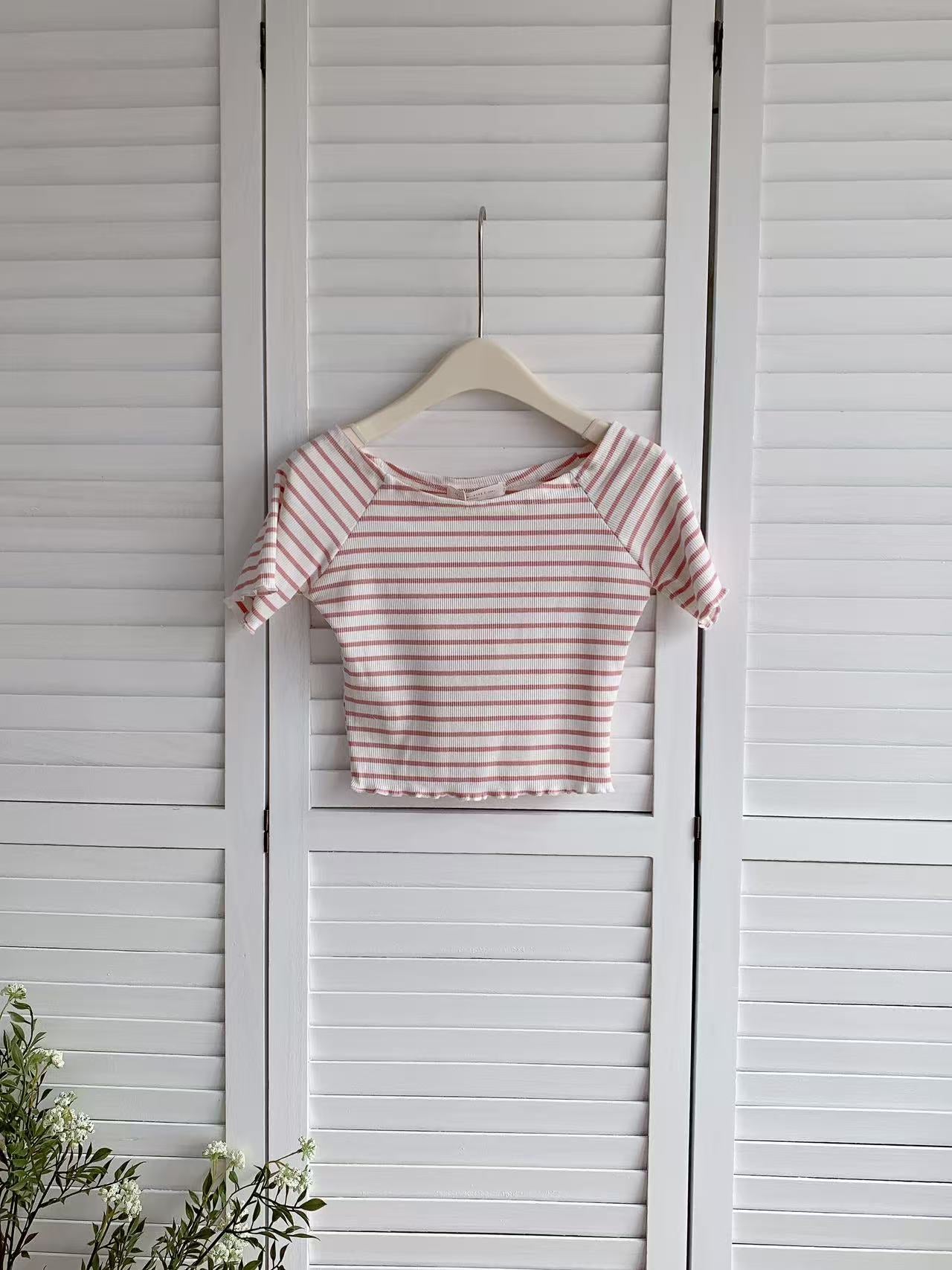 HELLO MILK TEE- 86244 條紋上衣