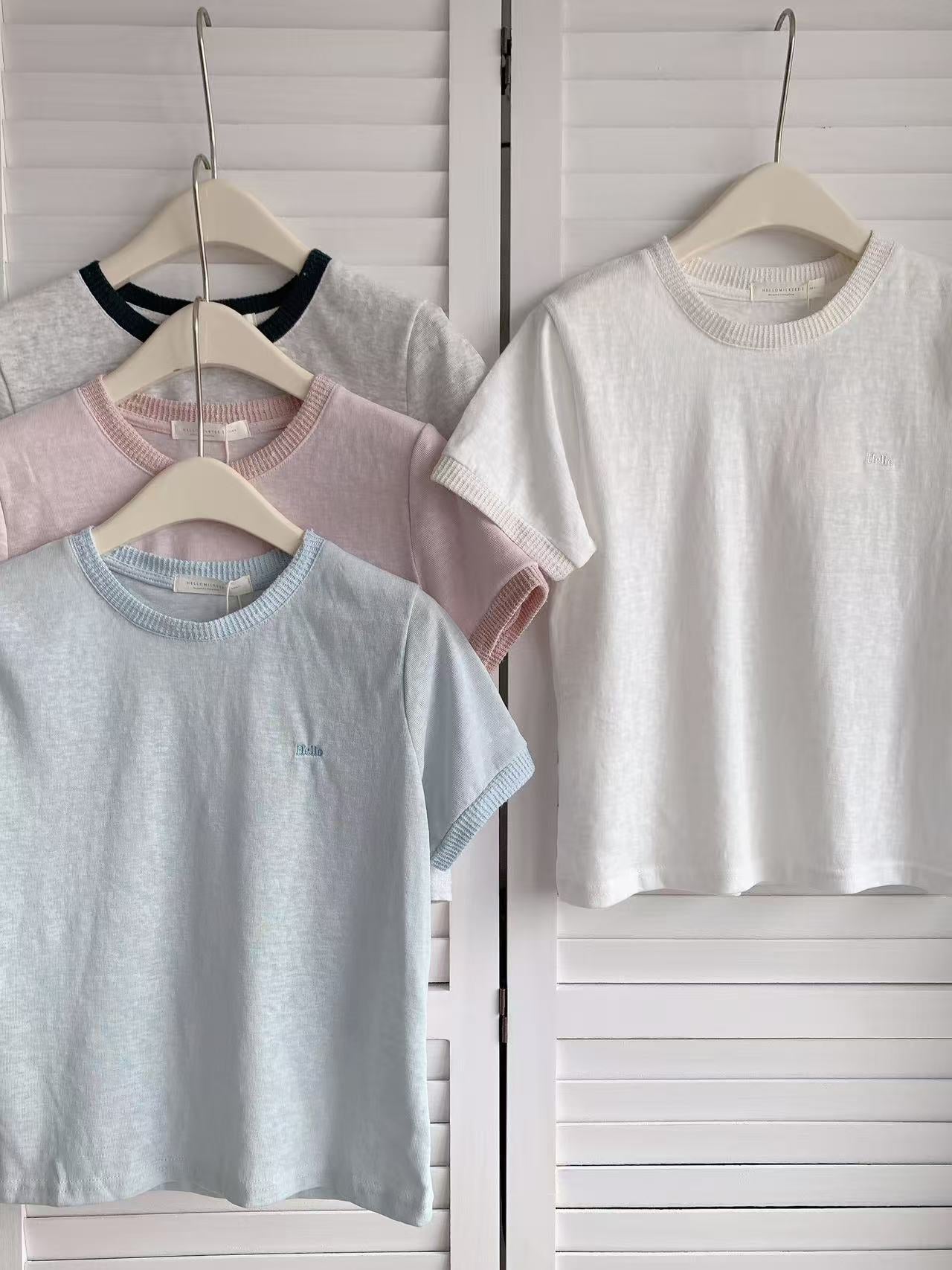 HELLO MILK TEE- 86288 簡約短袖