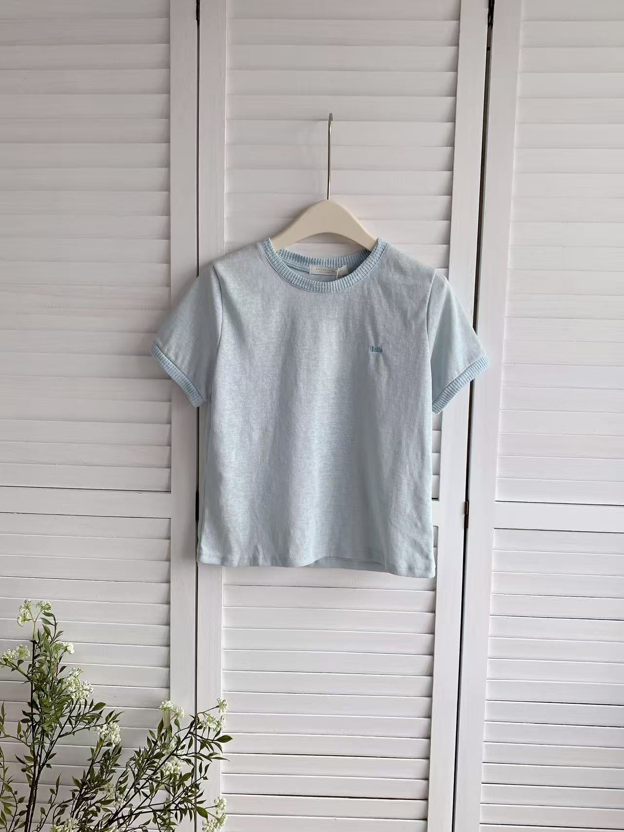 HELLO MILK TEE- 86288 簡約短袖