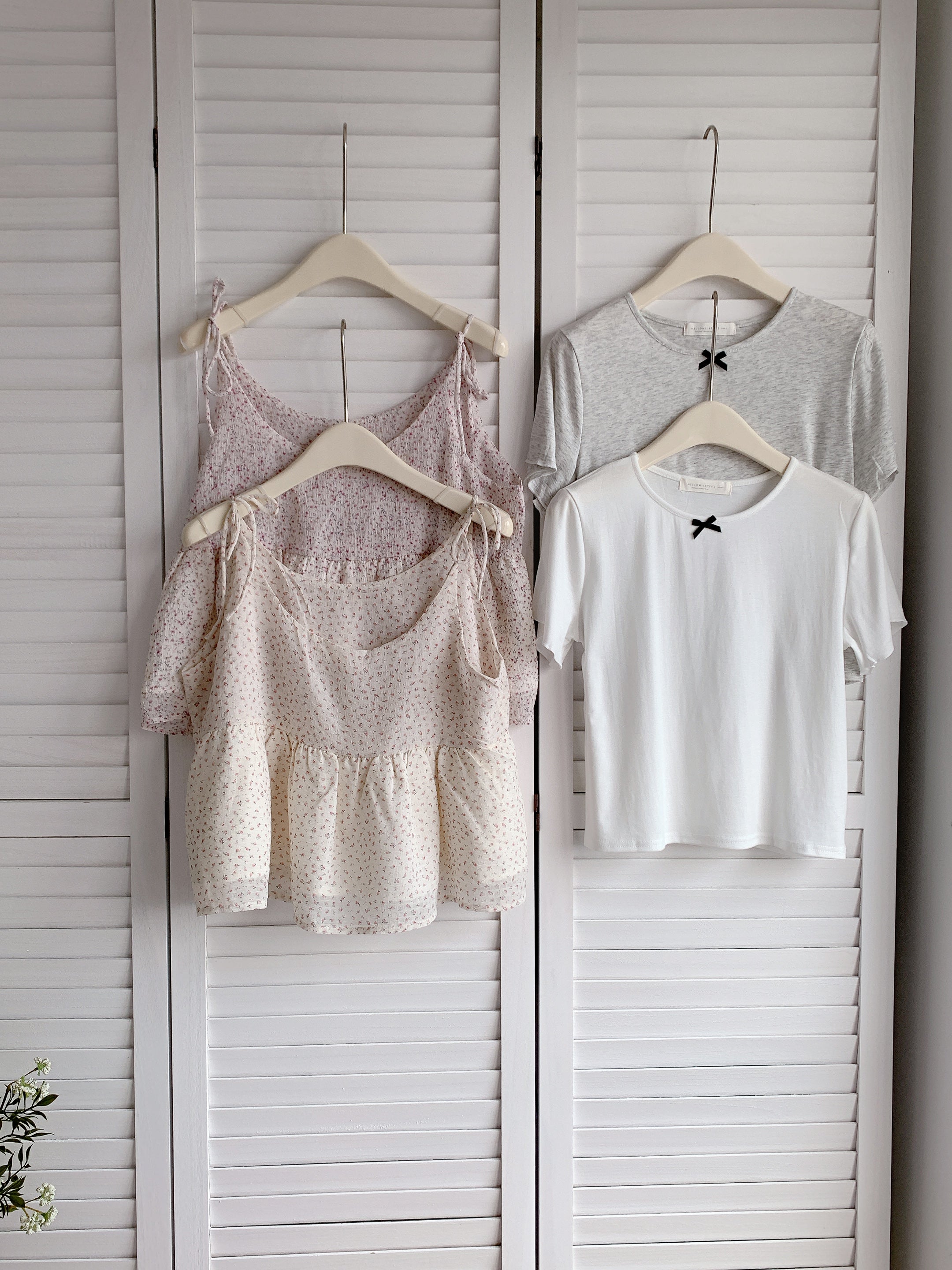 HELLO MILK TEE- 86286 韓系套裝