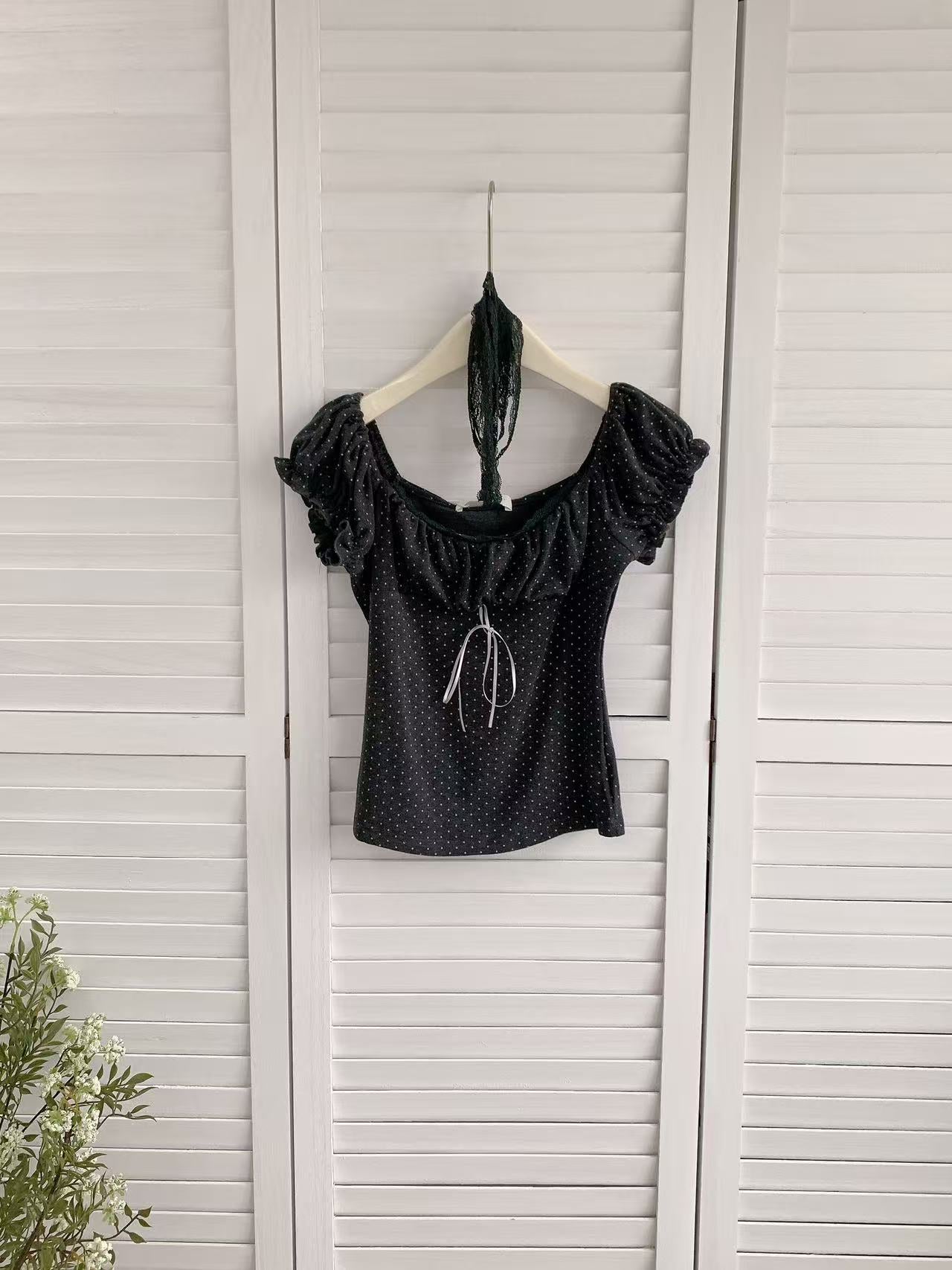 HELLO MILK TEE- 86263 方領小衫