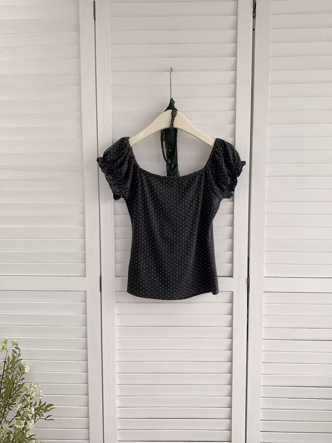 HELLO MILK TEE- 86263 方領小衫