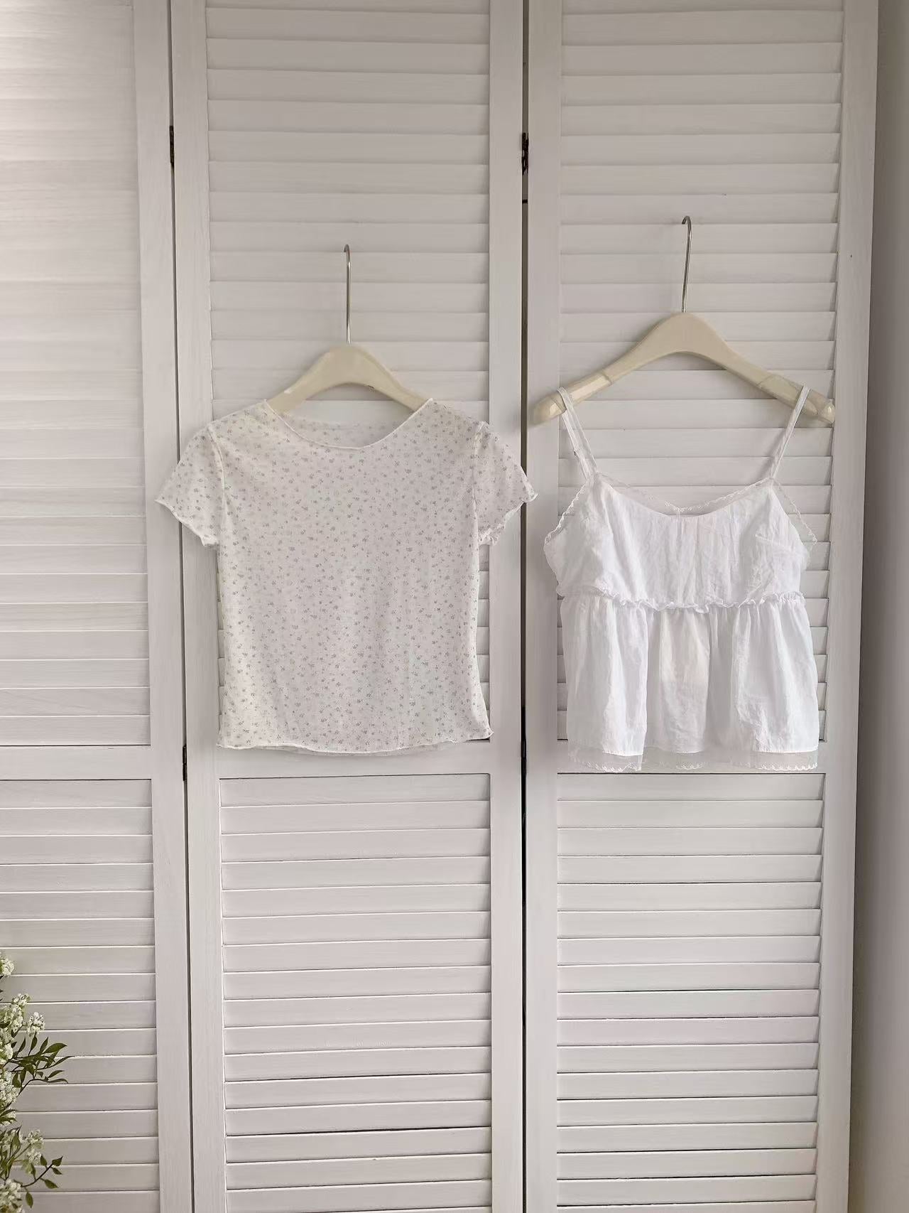 HELLO MILK TEE- 86264 碎花兩件套