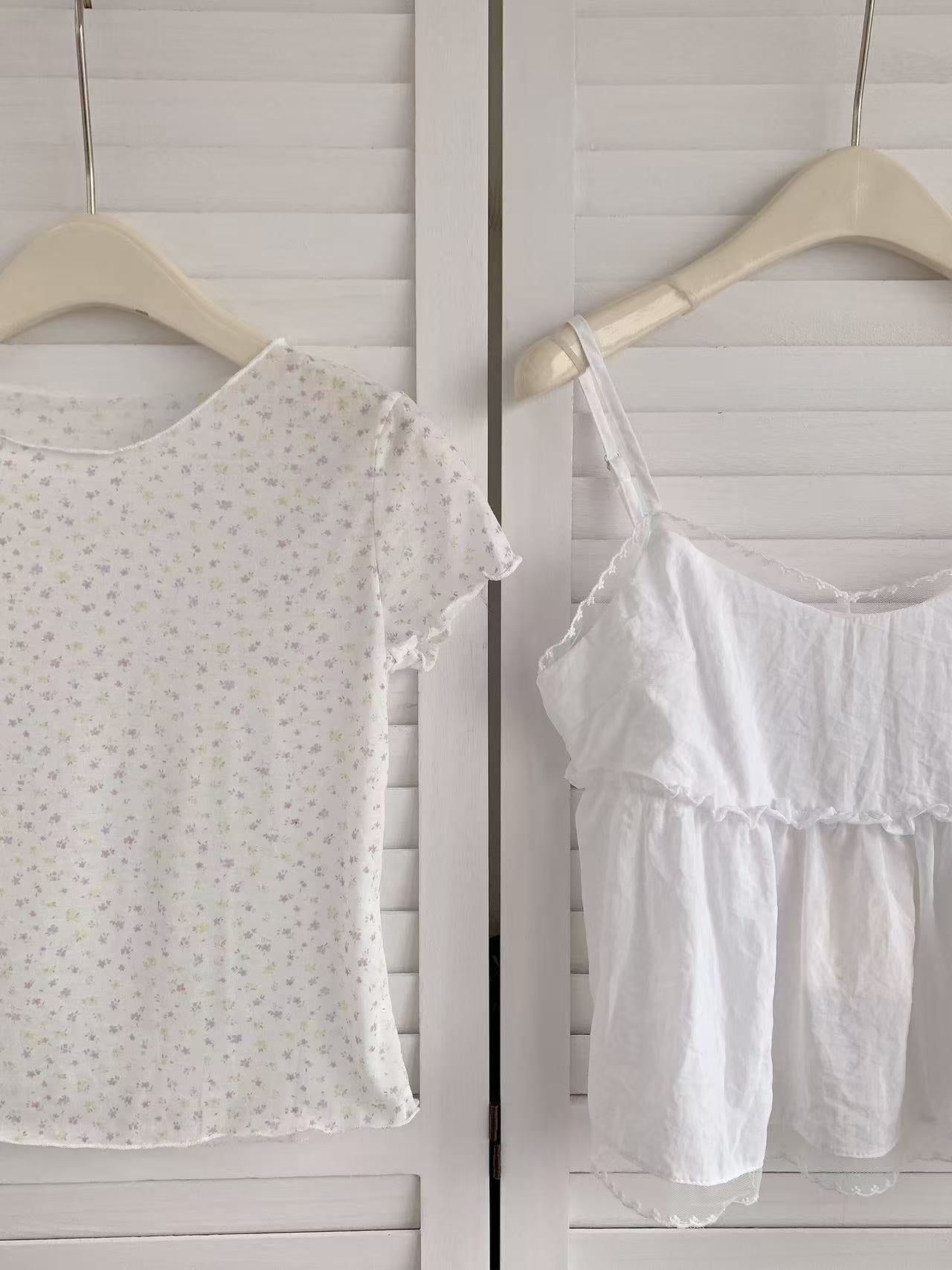 HELLO MILK TEE- 86264 碎花兩件套