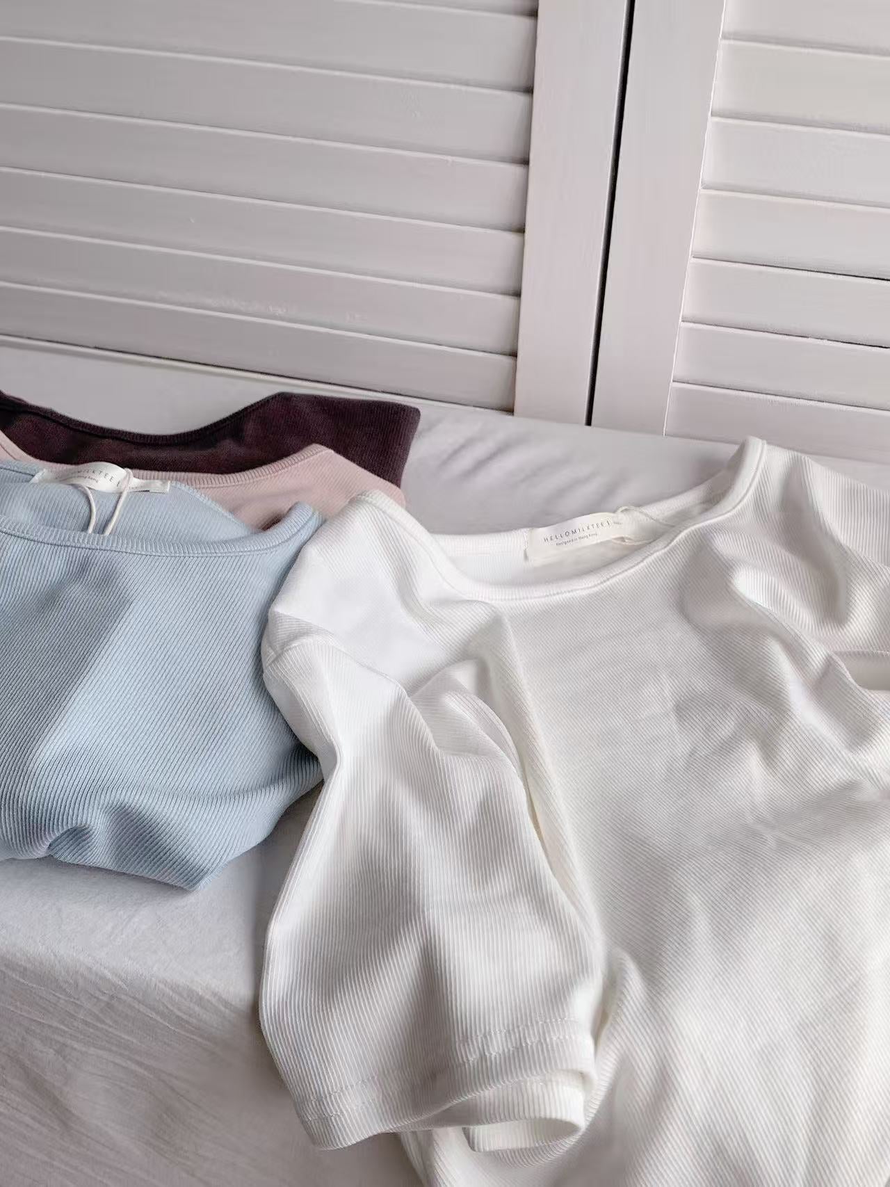 HELLO MILK TEE- 86246 軟糯小衫