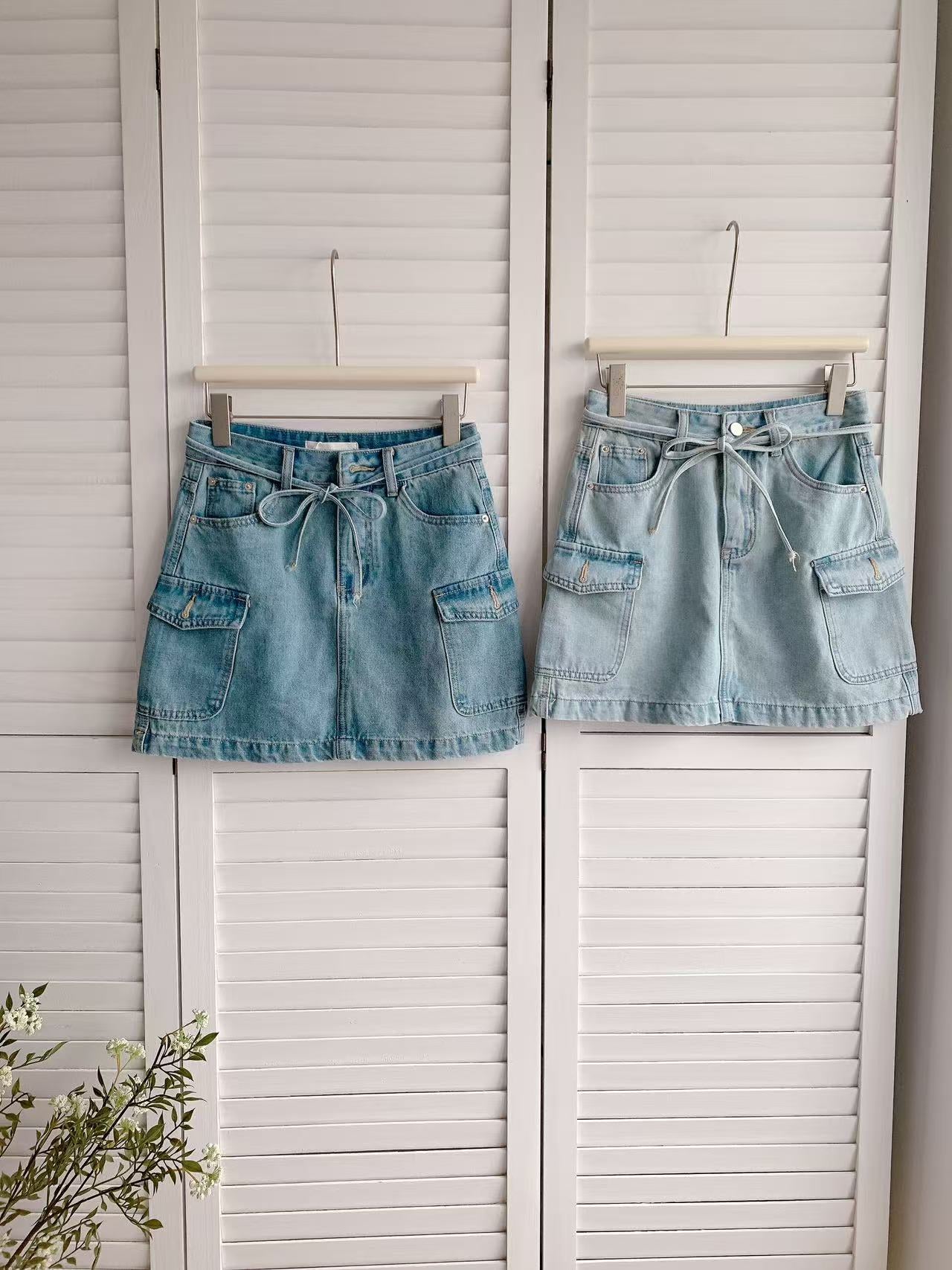 HELLO MILK TEE- 86275 牛仔半裙