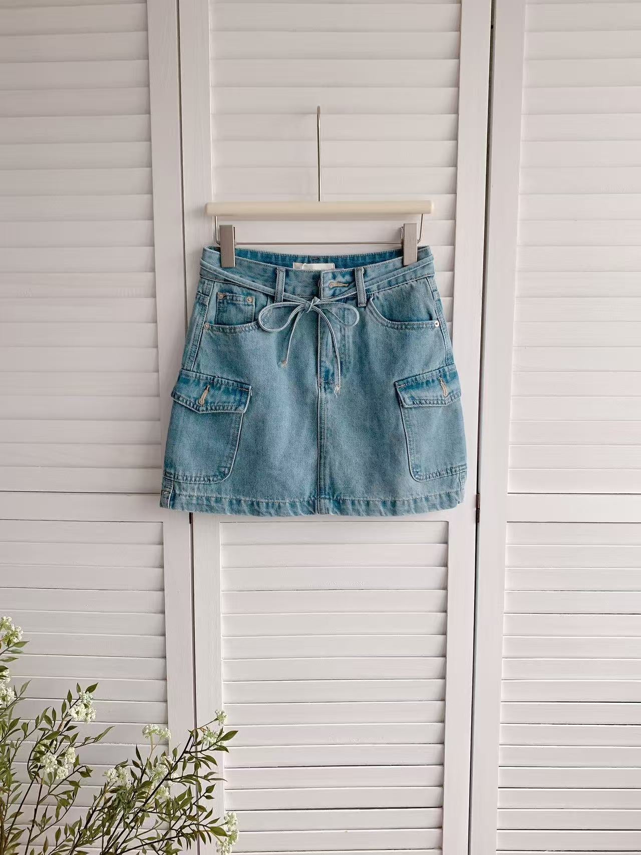 HELLO MILK TEE- 86275 牛仔半裙