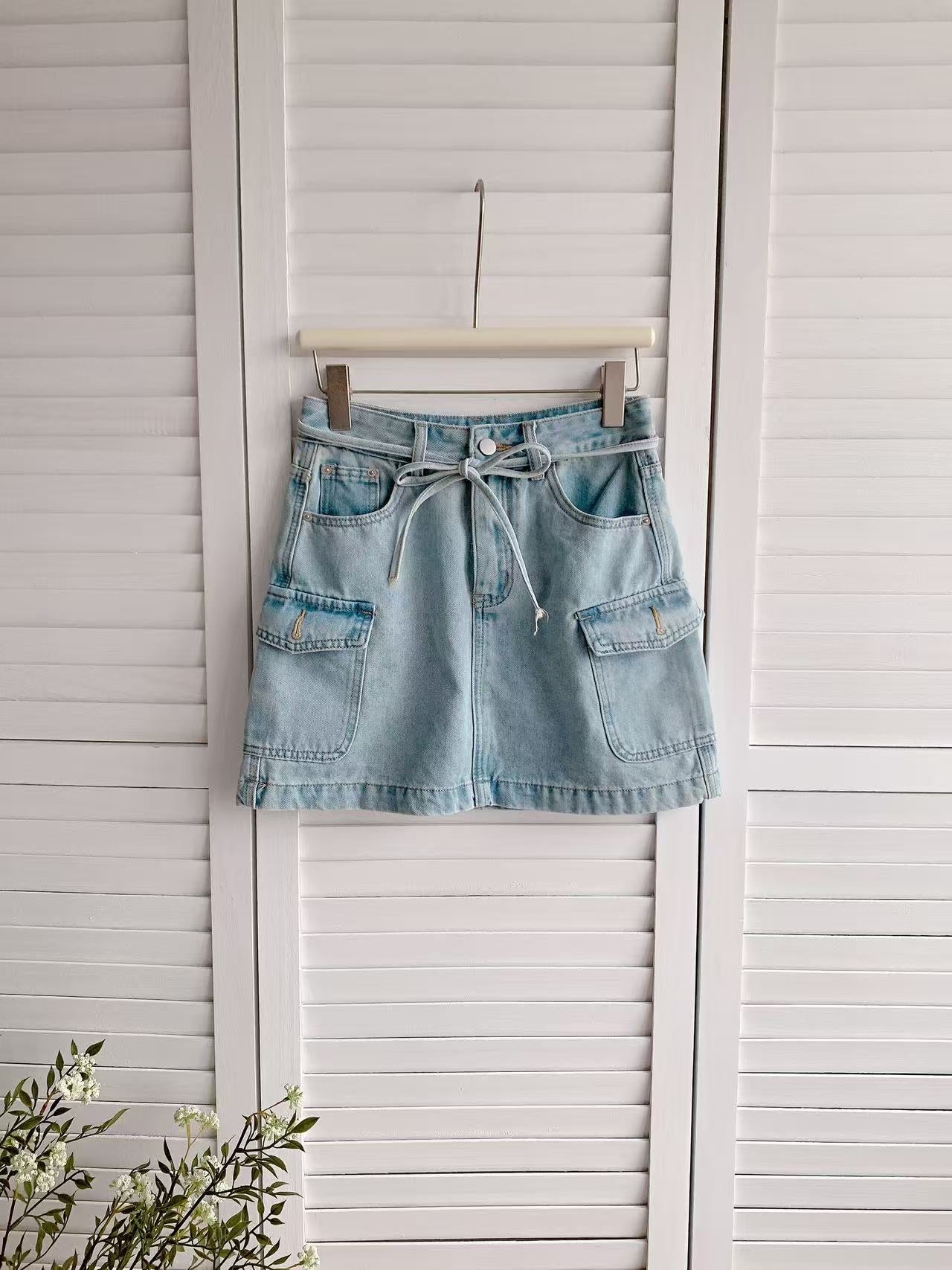 HELLO MILK TEE- 86275 牛仔半裙