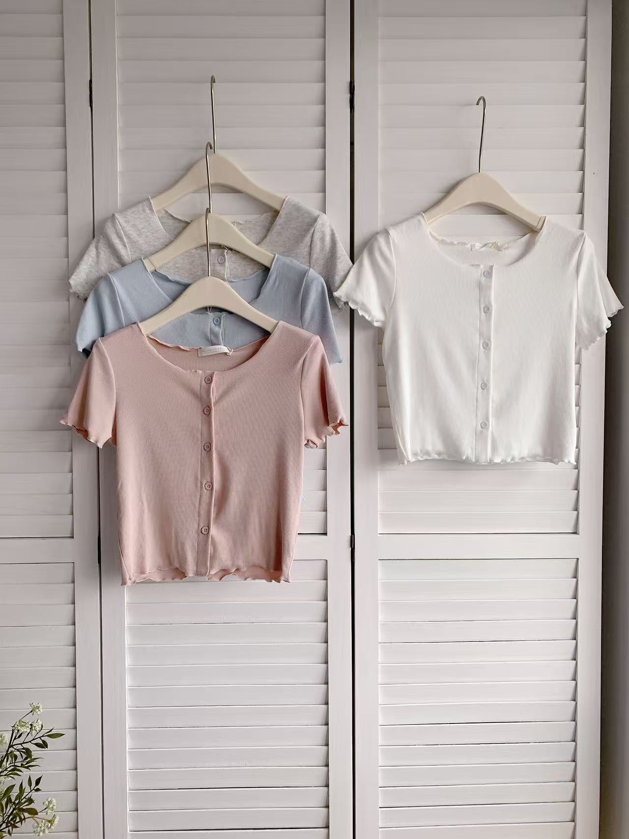 HELLO MILK TEE- 86242 波邊上衣