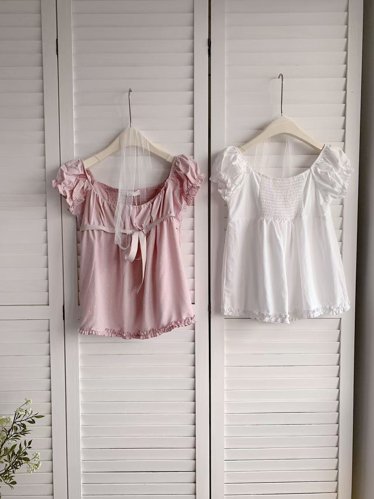 HELLO MILK TEE- 86262 蕾絲上衣