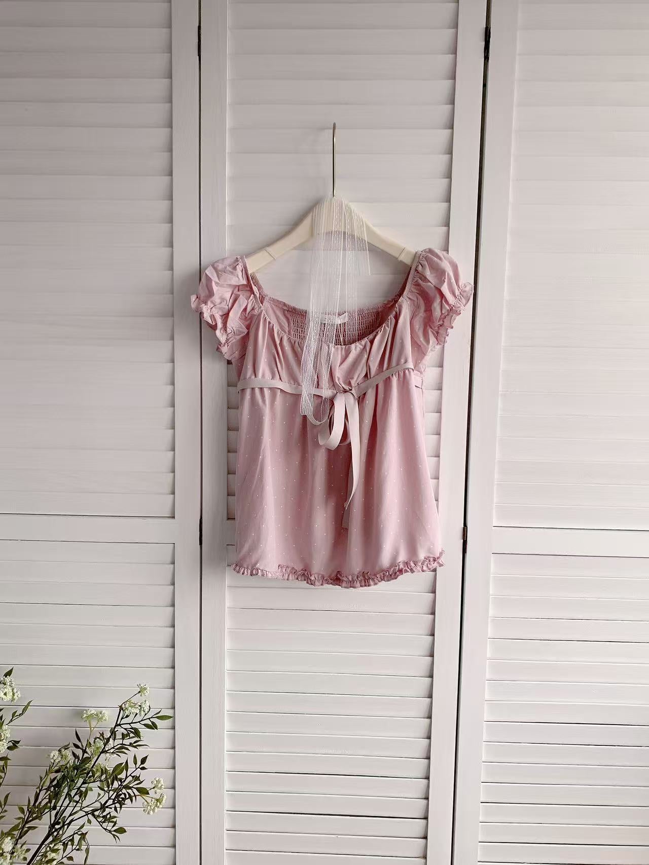 HELLO MILK TEE- 86262 蕾絲上衣