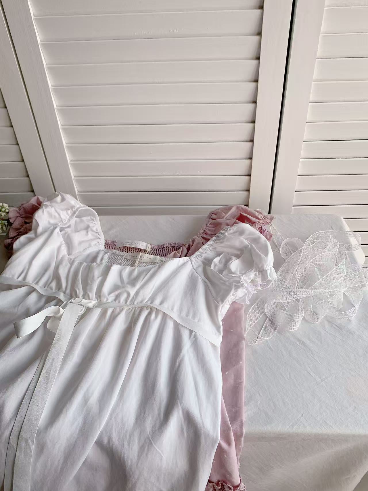 HELLO MILK TEE- 86262 蕾絲上衣