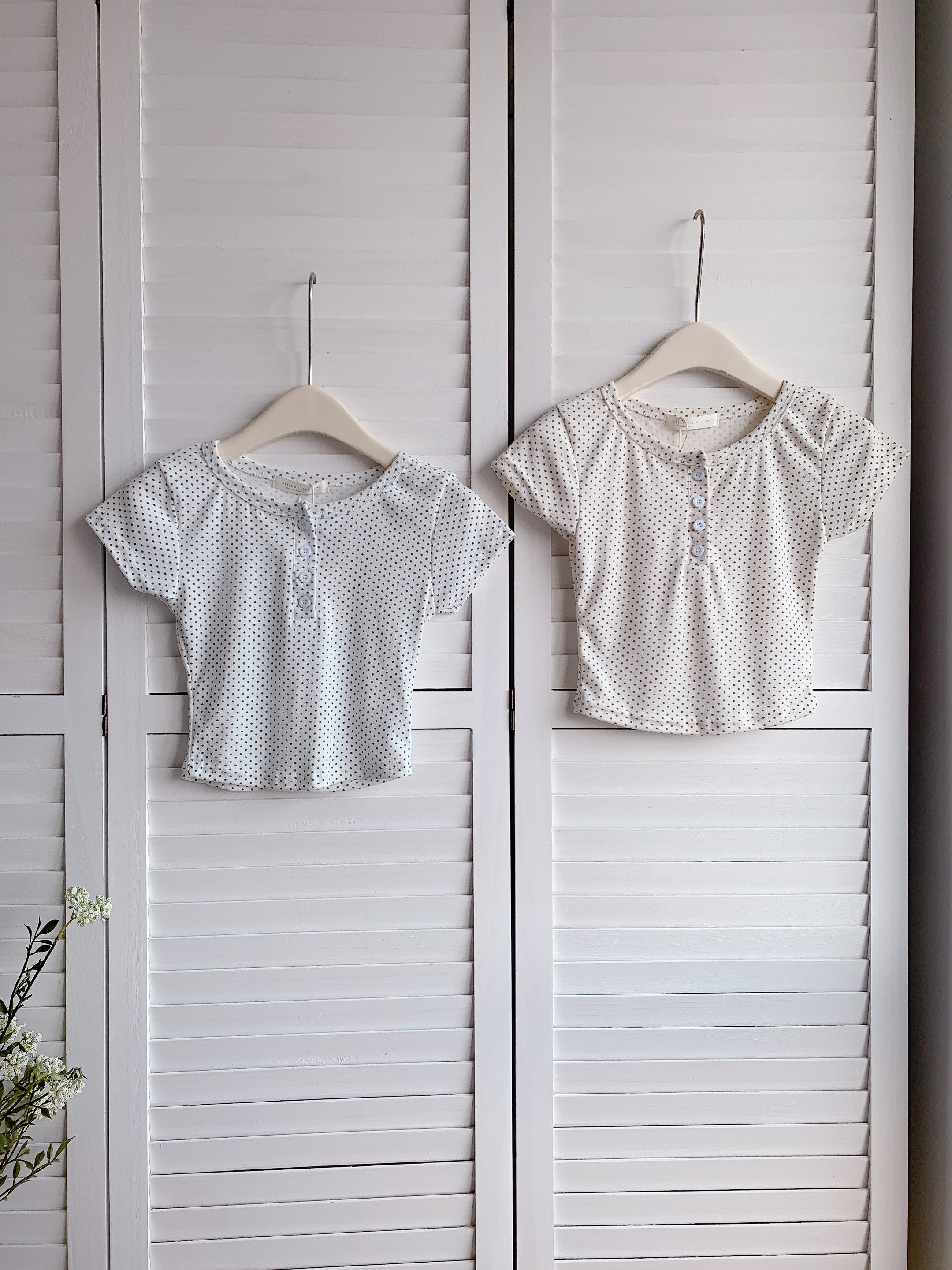 HELLO MILK TEE- 86247 波點上衣