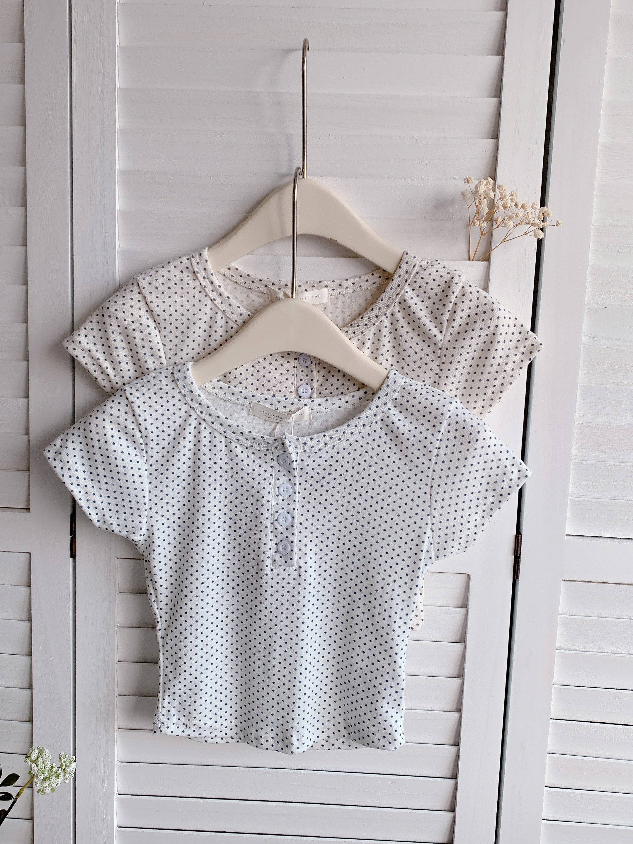 HELLO MILK TEE- 86247 波點上衣