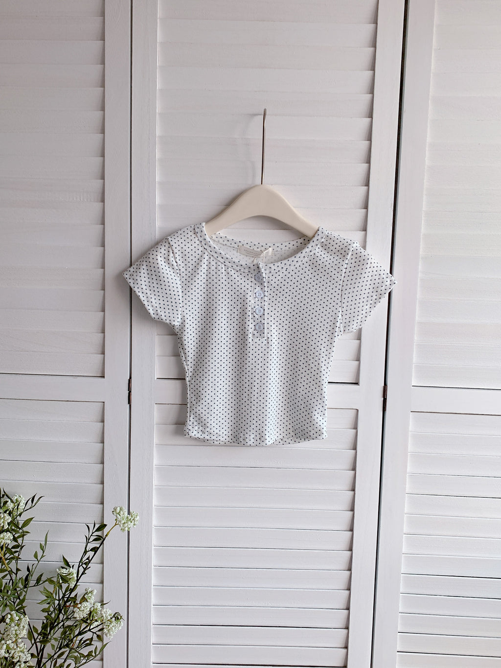 HELLO MILK TEE- 86247 波點上衣