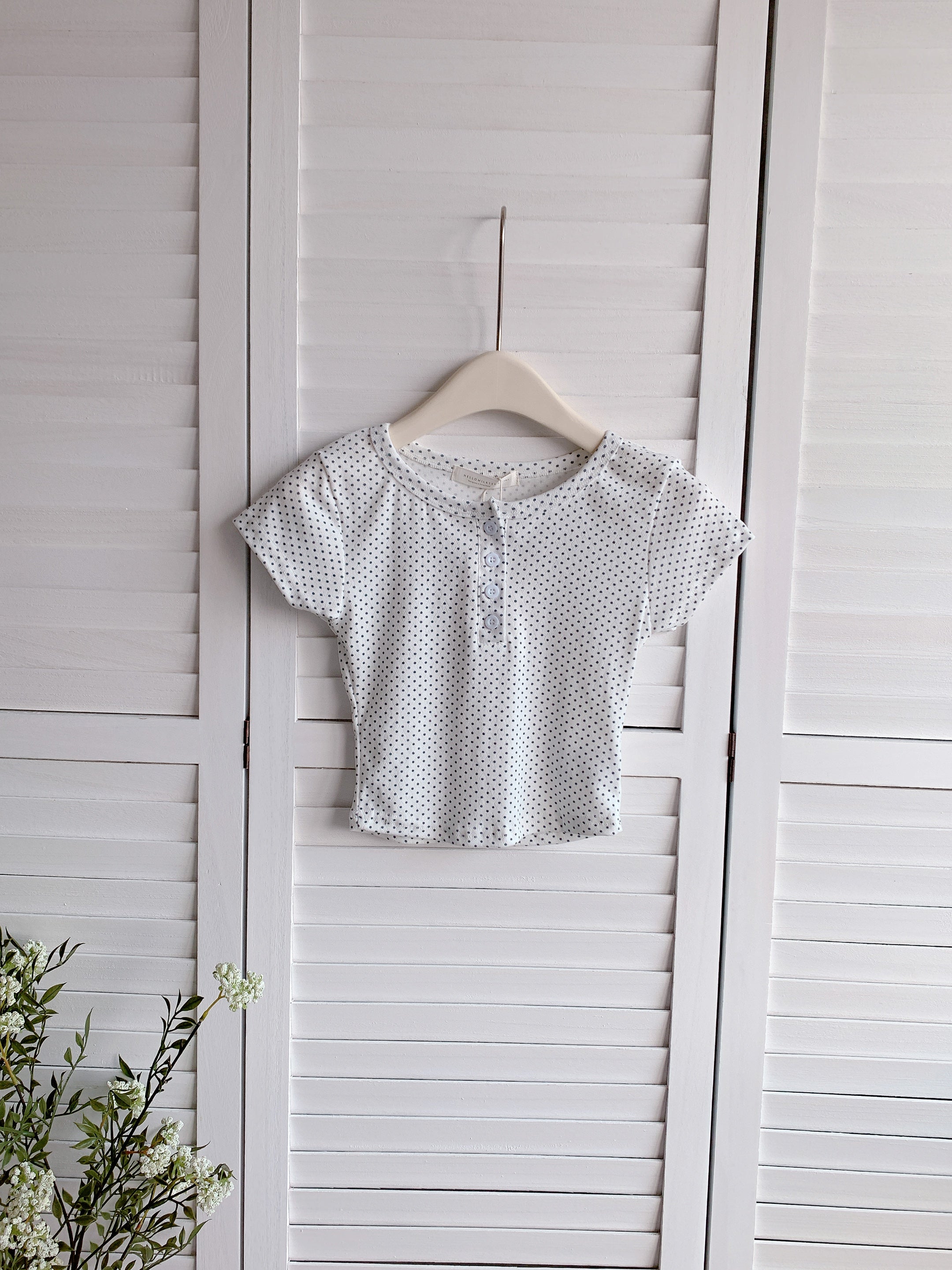 HELLO MILK TEE- 86247 波點上衣