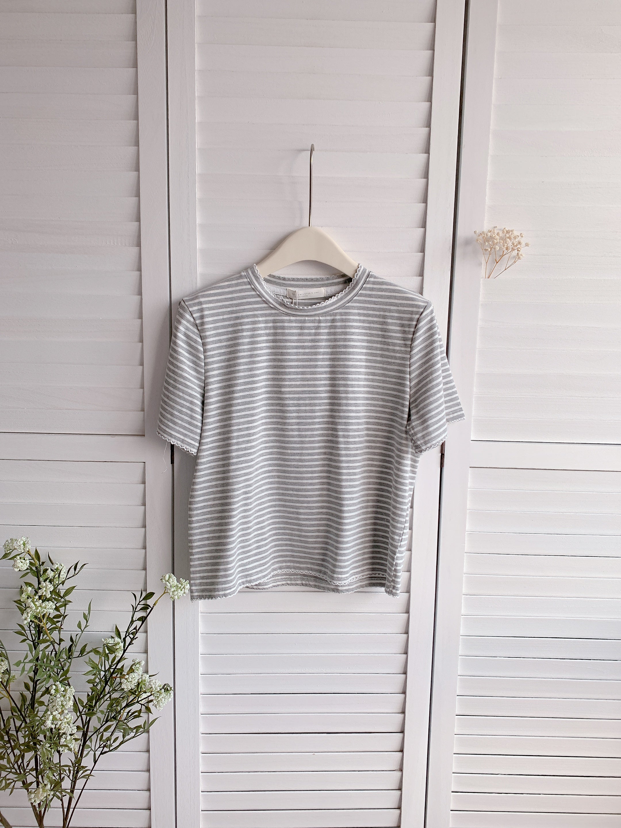 HELLO MILK TEE- 86317 條紋短袖