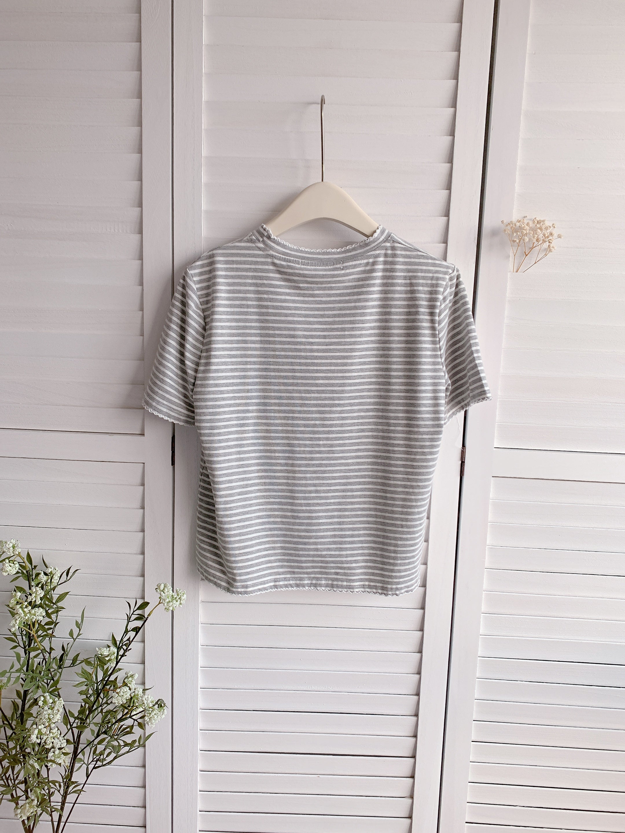 HELLO MILK TEE- 86317 條紋短袖