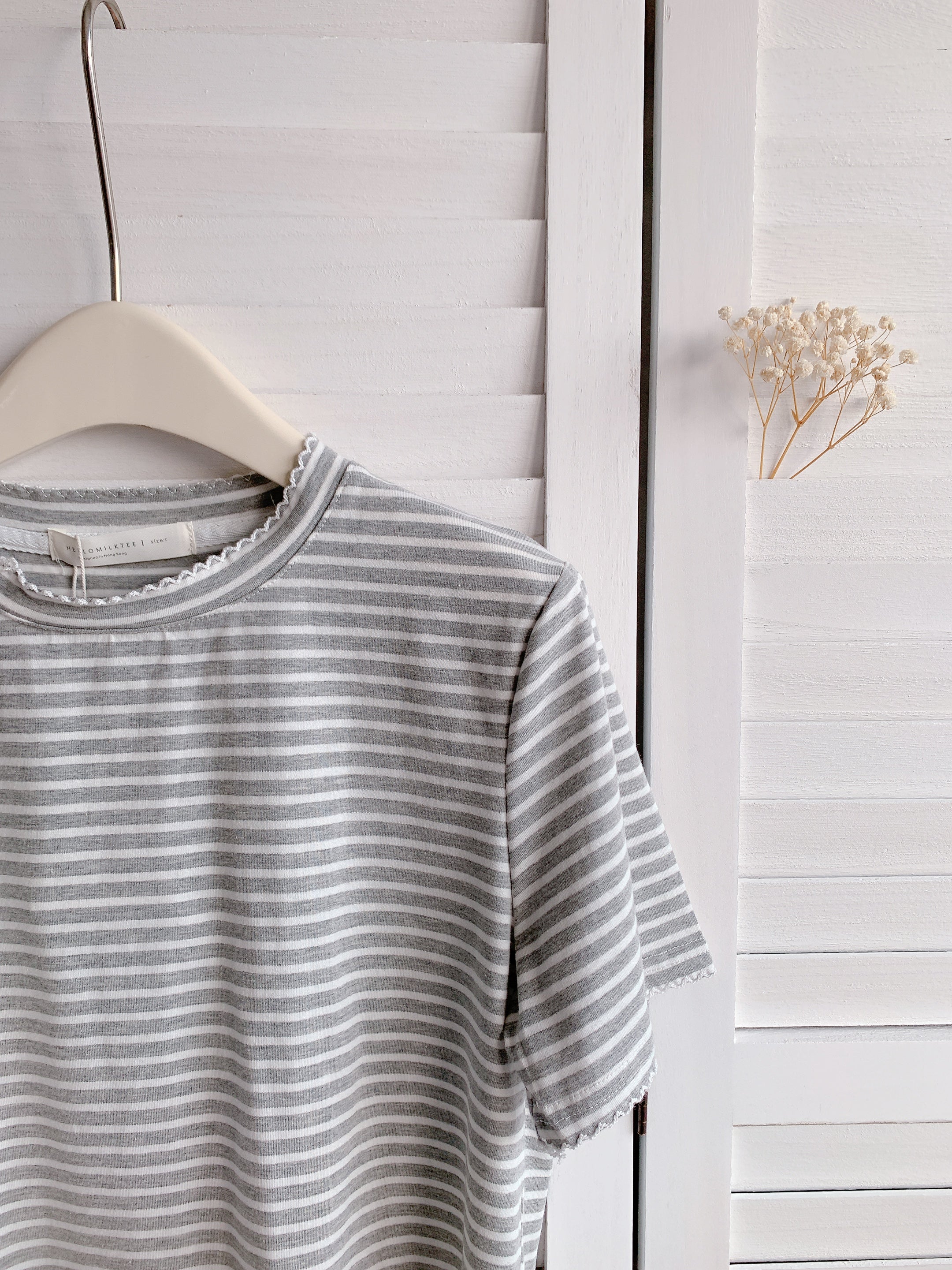 HELLO MILK TEE- 86317 條紋短袖